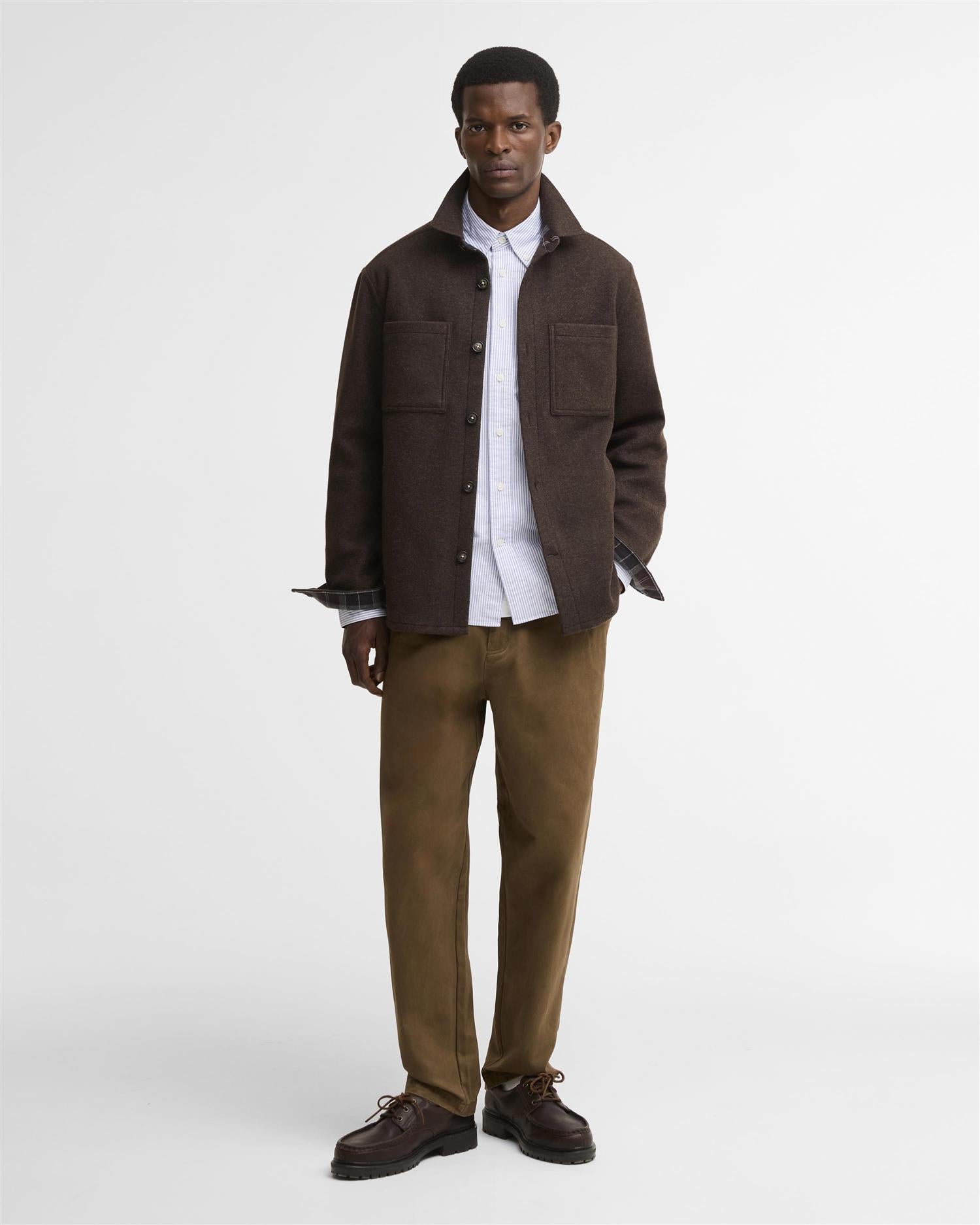 Marltown wool blend overshirt- Dk Oak