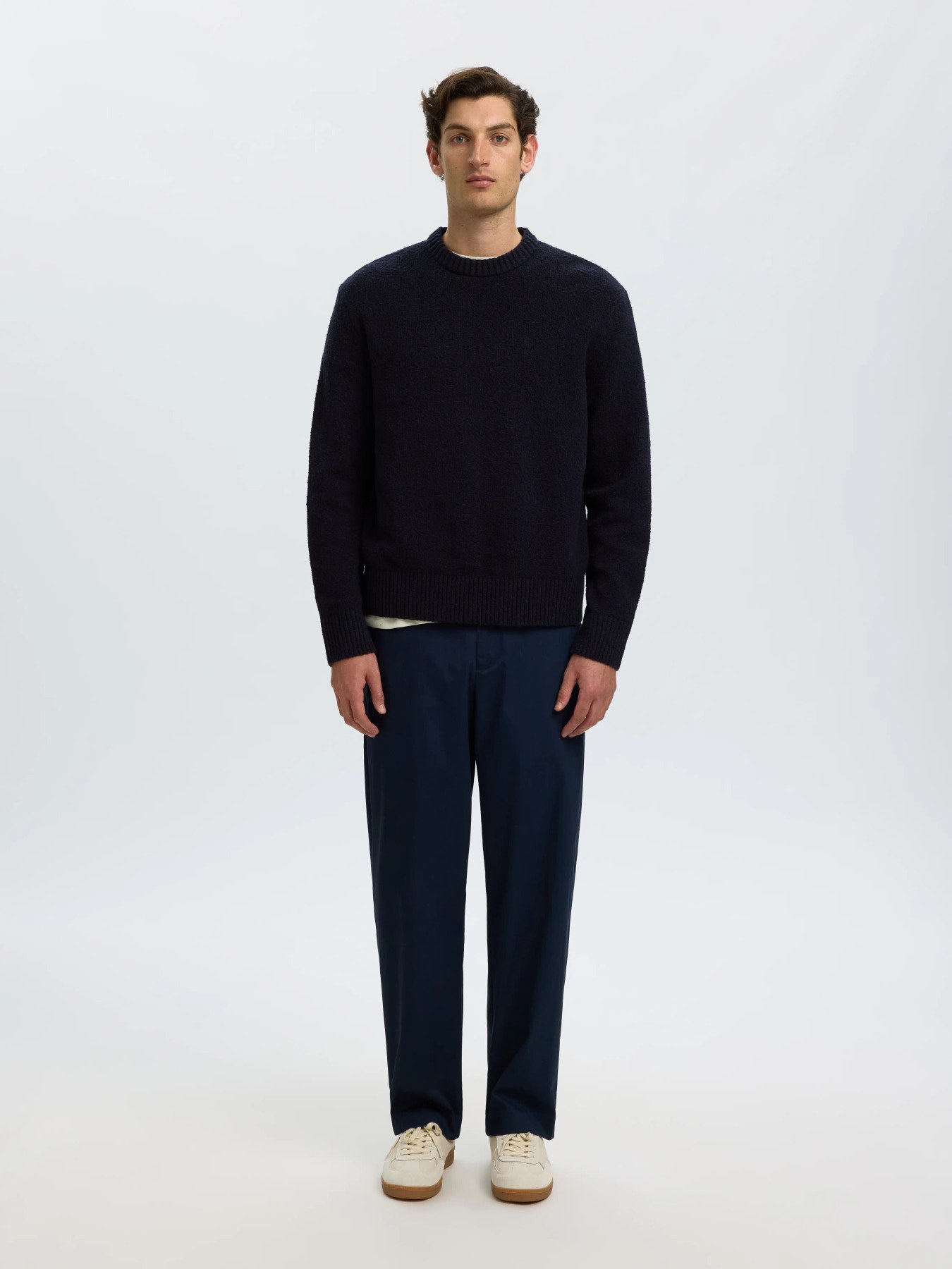 Alex ls knit crew- Navy blazer