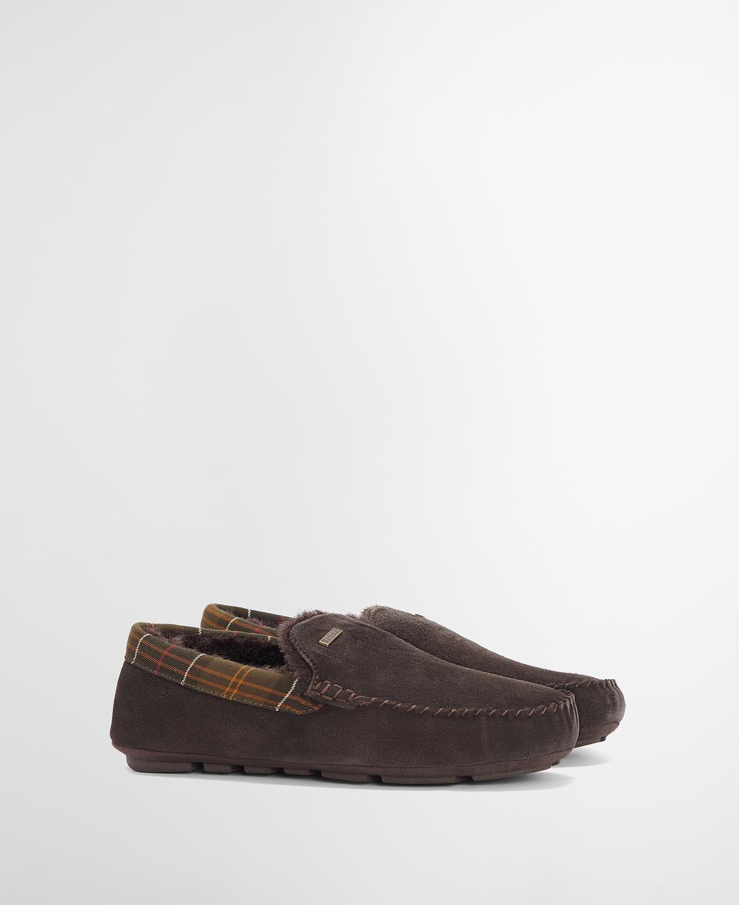 Monty Moccasin Slipper- Brown suede