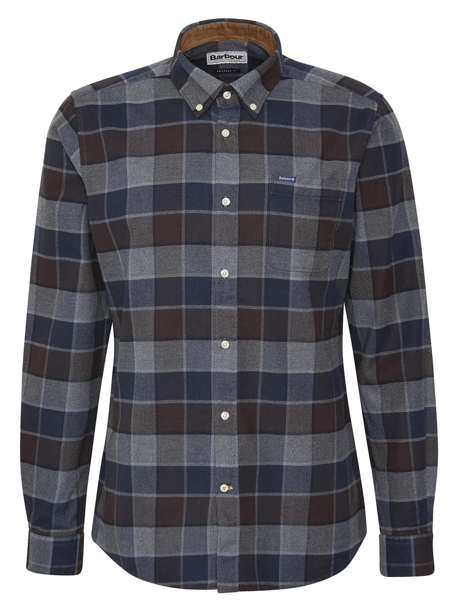Valley Tailored Checked Shirt- Dark Oak