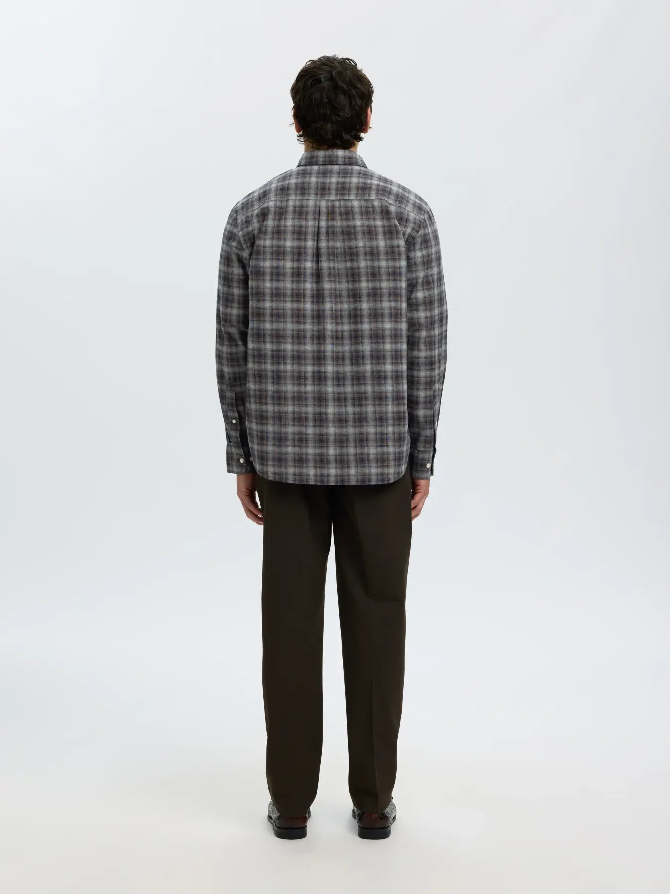 Reg cole jay ls shirt melange - Sky captain/brown check