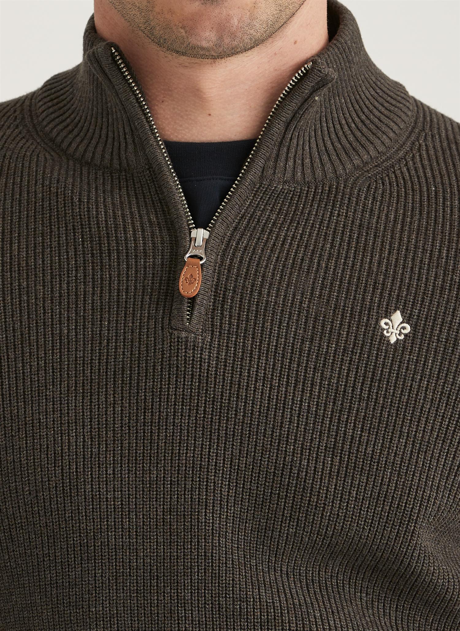 Bernard Half Zip- Brown