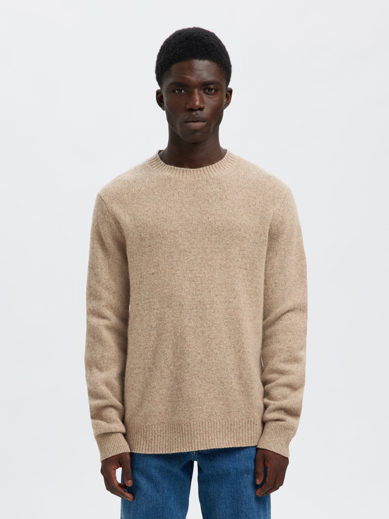 Neil ls knit neps crew - Oatmeal