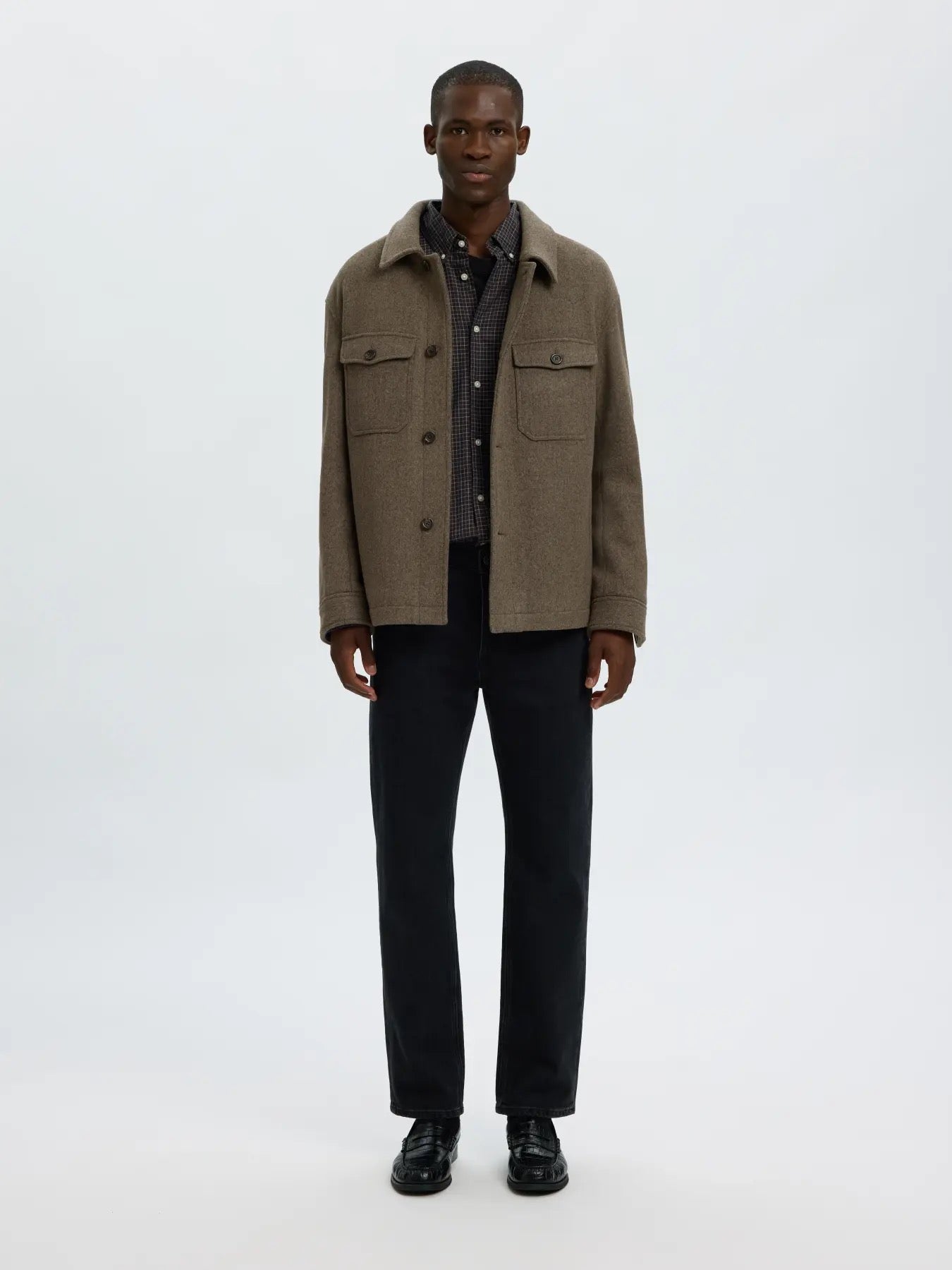 Mitch woolblend shacket- chocolate torte