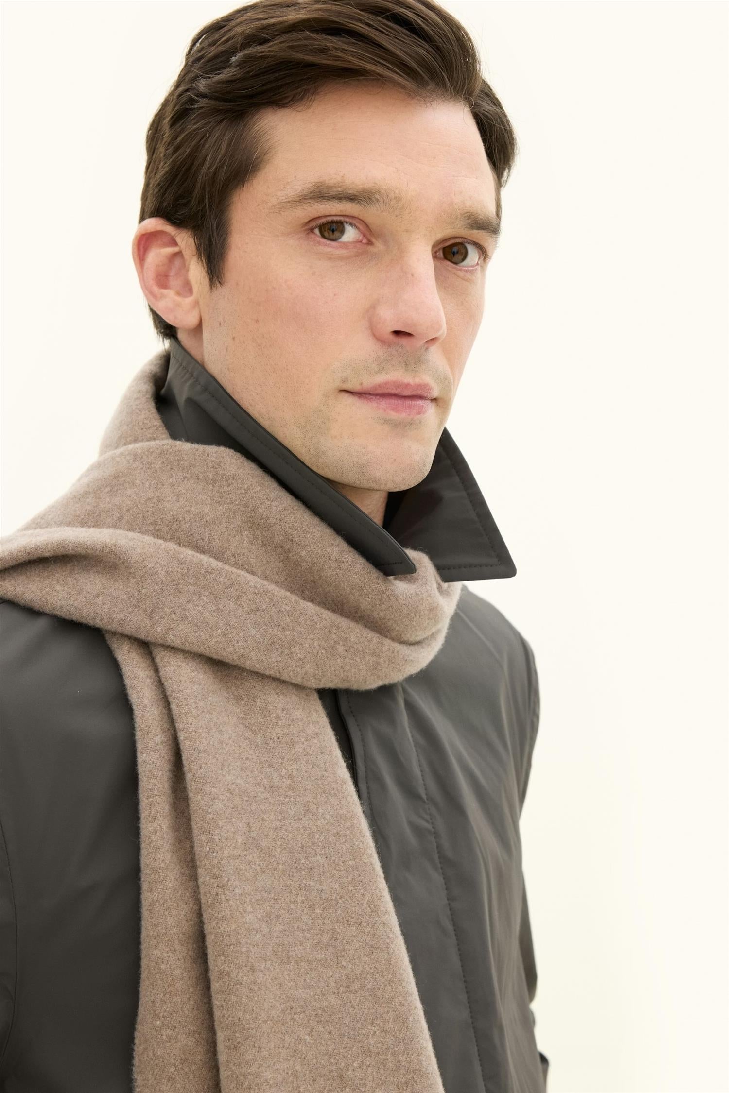 Skjerf børstet ull - Beige