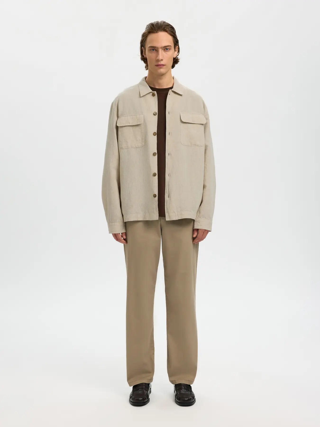 Leroy linen blend overshirt - Pure cashmere