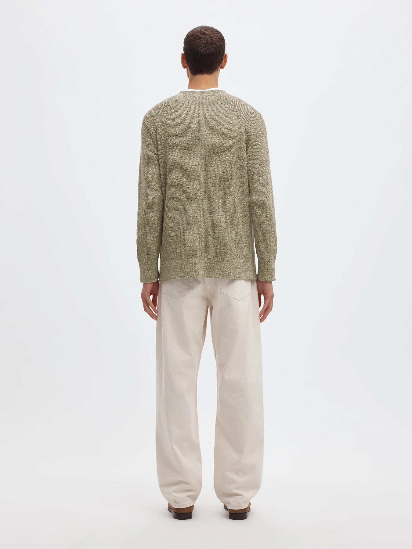 Bruno ls knit reg - Oatmeal/kalamata