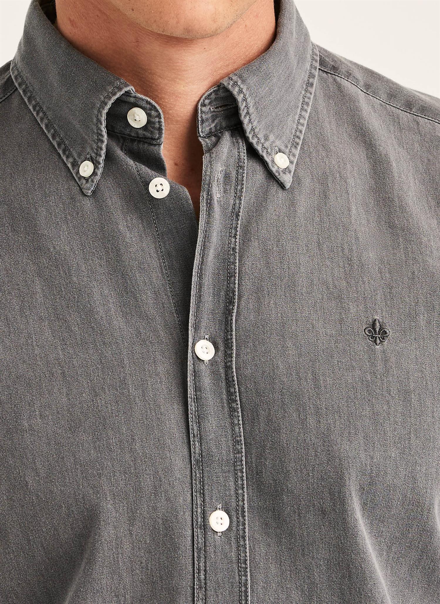 Light Denim Shirt Slim- Grey