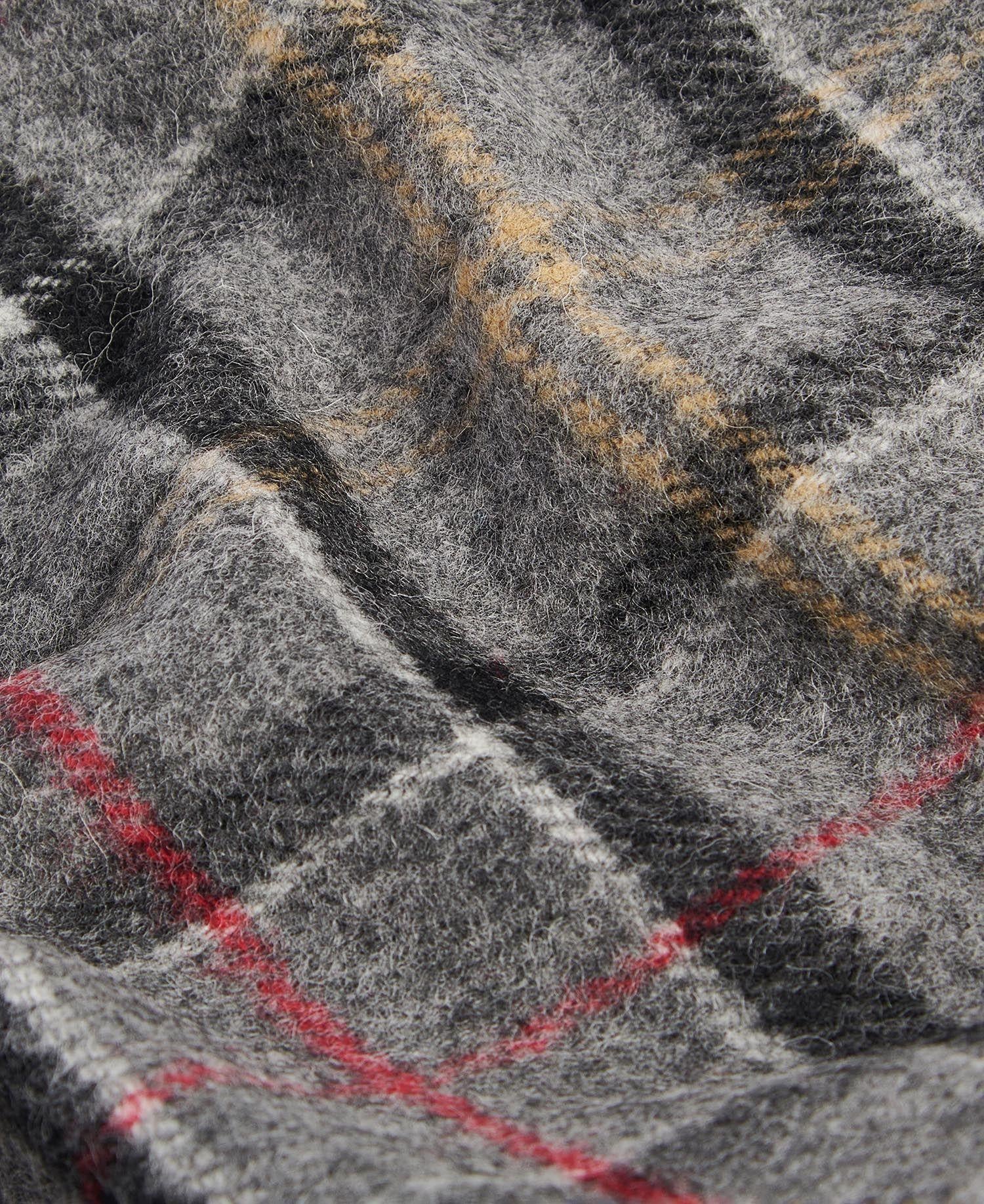 Tartan lambswool scarf grey