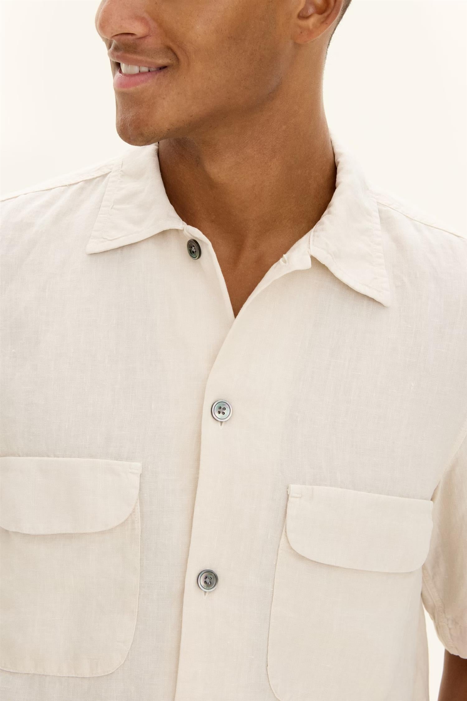 Regfit ss city shirt - Creme white