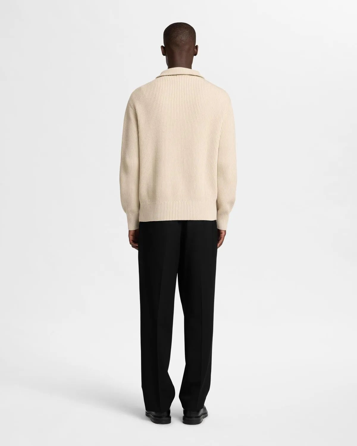 Dry ls knit relaxed half zip- Oatmeal