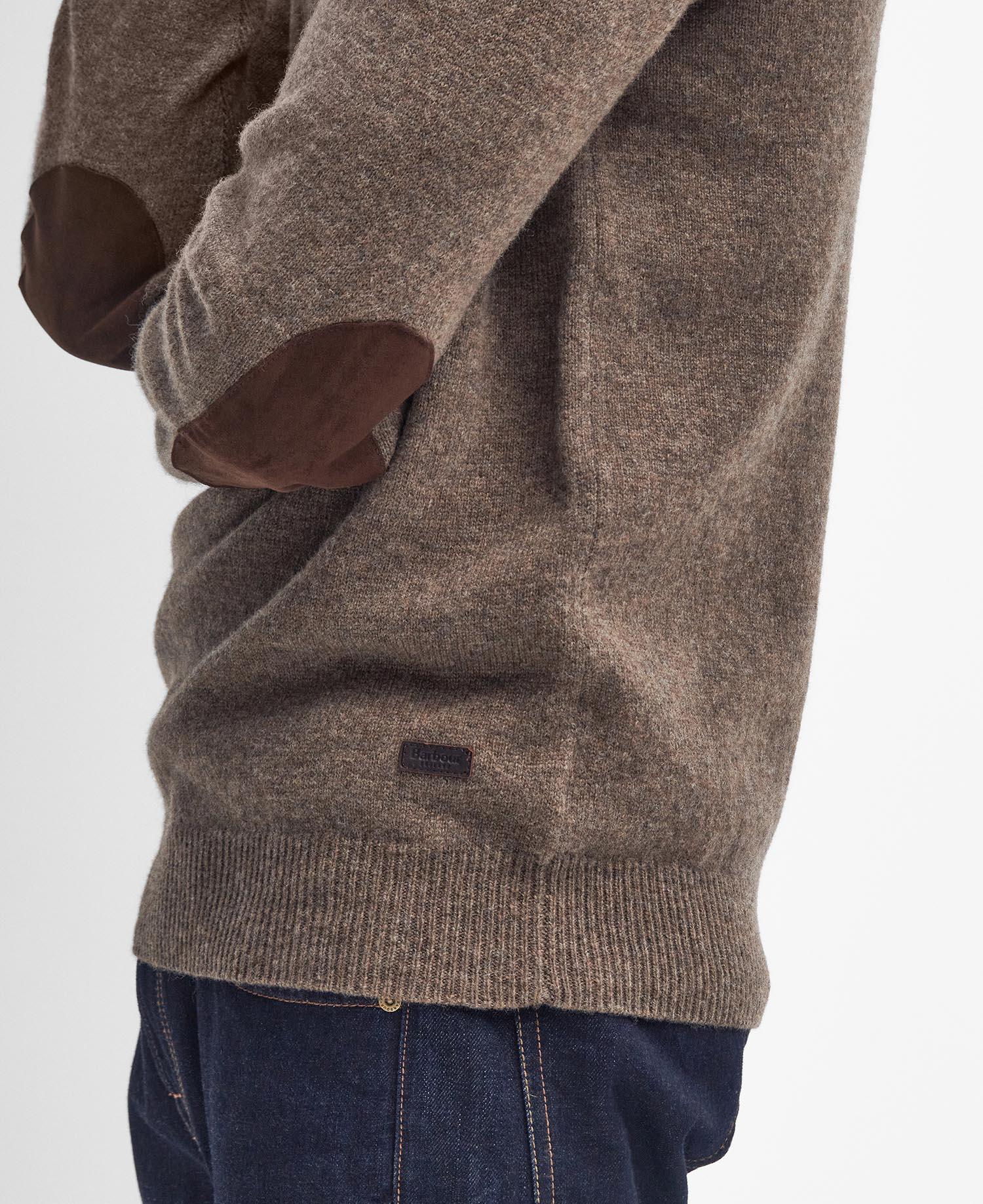 Essent Patch Half Zip Knitted Jumper- Dark stone