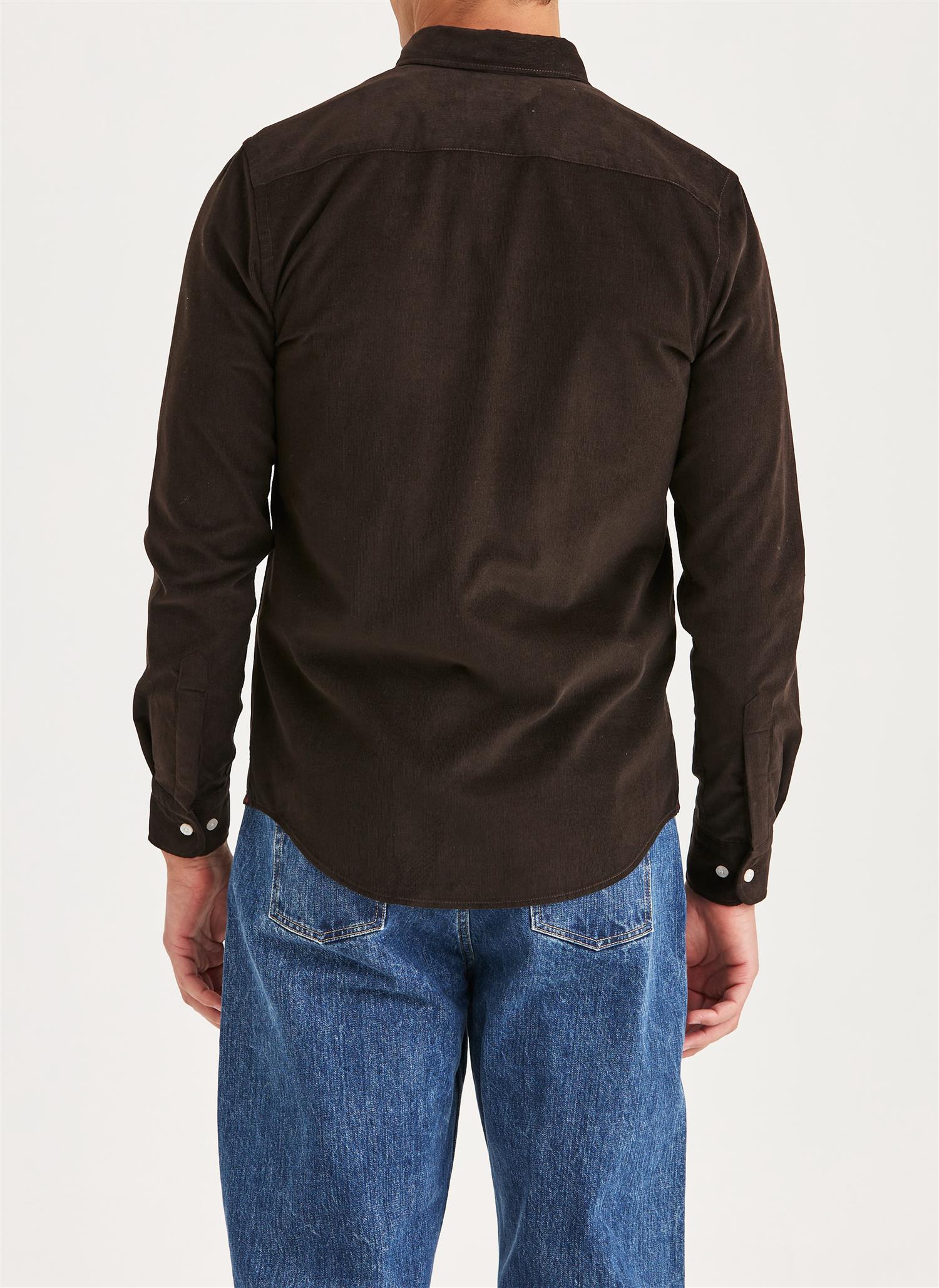 Douglas Cord Shirt-Slim Fit- Brown