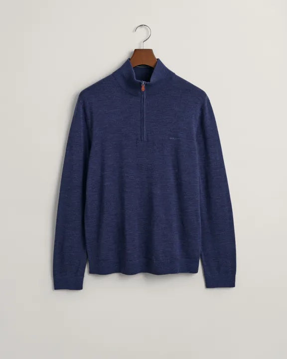 Extra fine merino half zip- marine melange