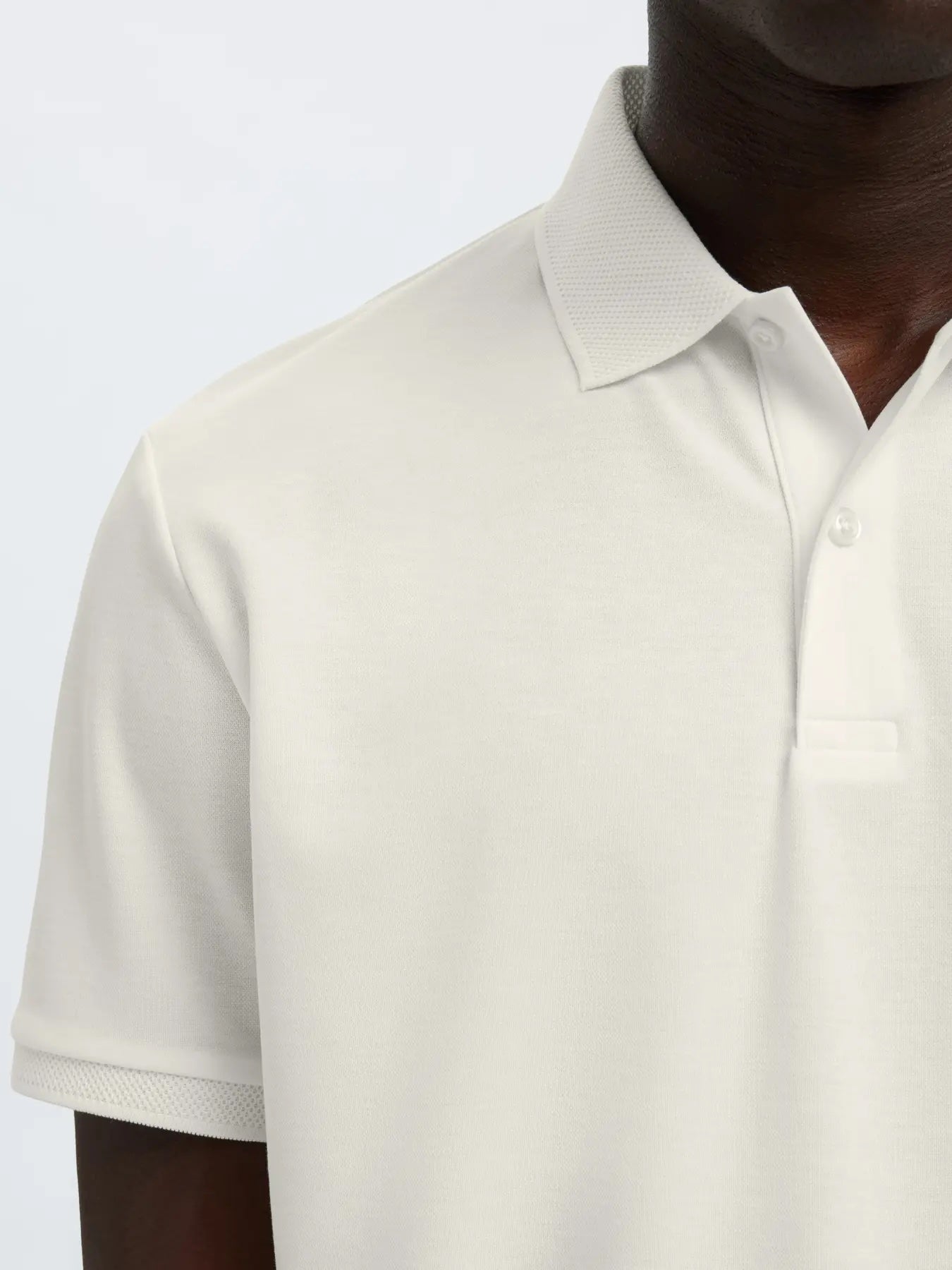 Fave button ss polo - Cloud dancer