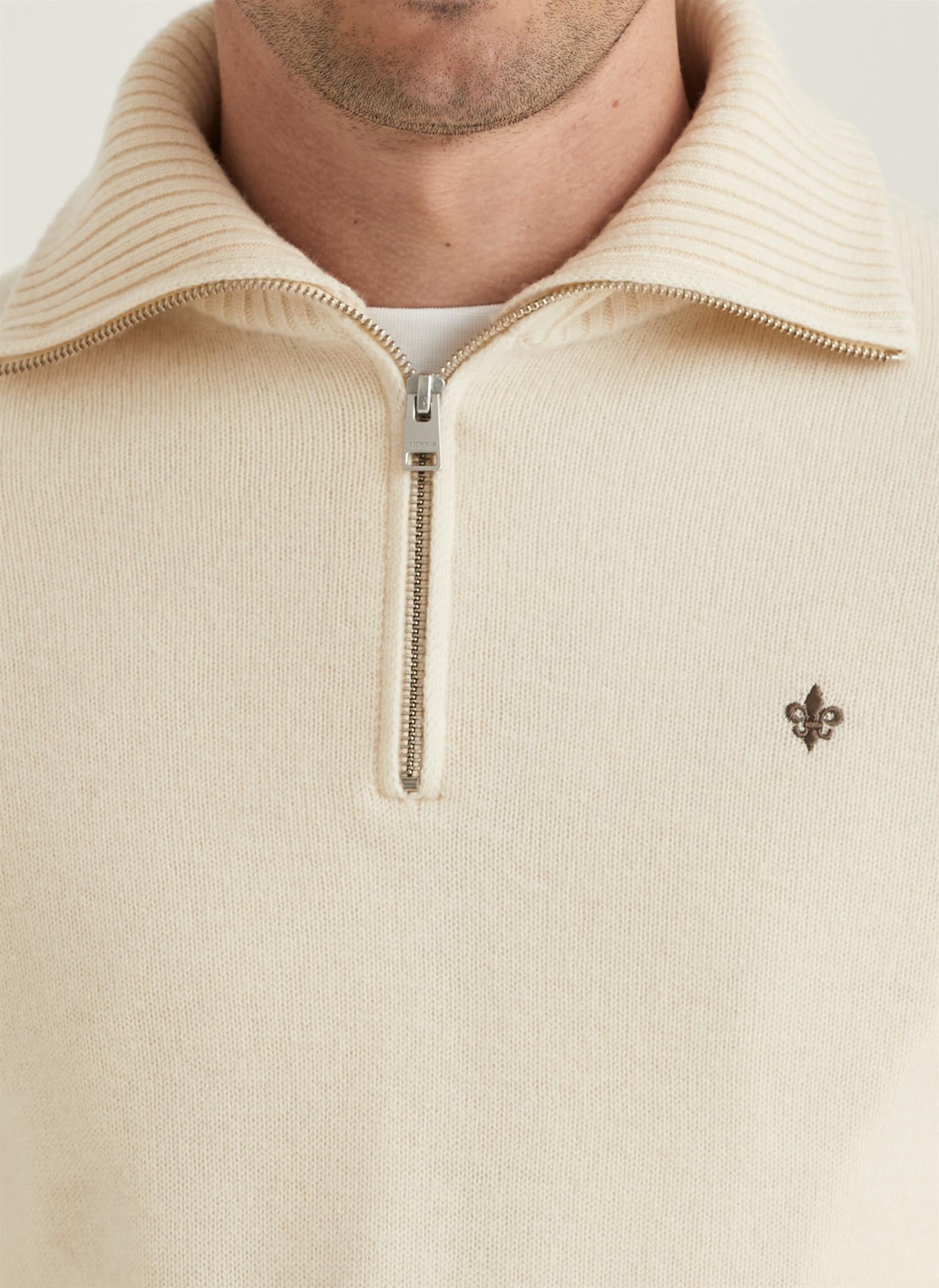 Hertford Half Zip- Offwhite