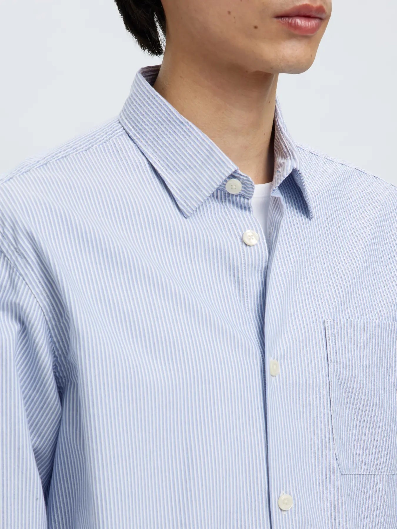 Rlxjim ox stripe ls shirt- White/blue