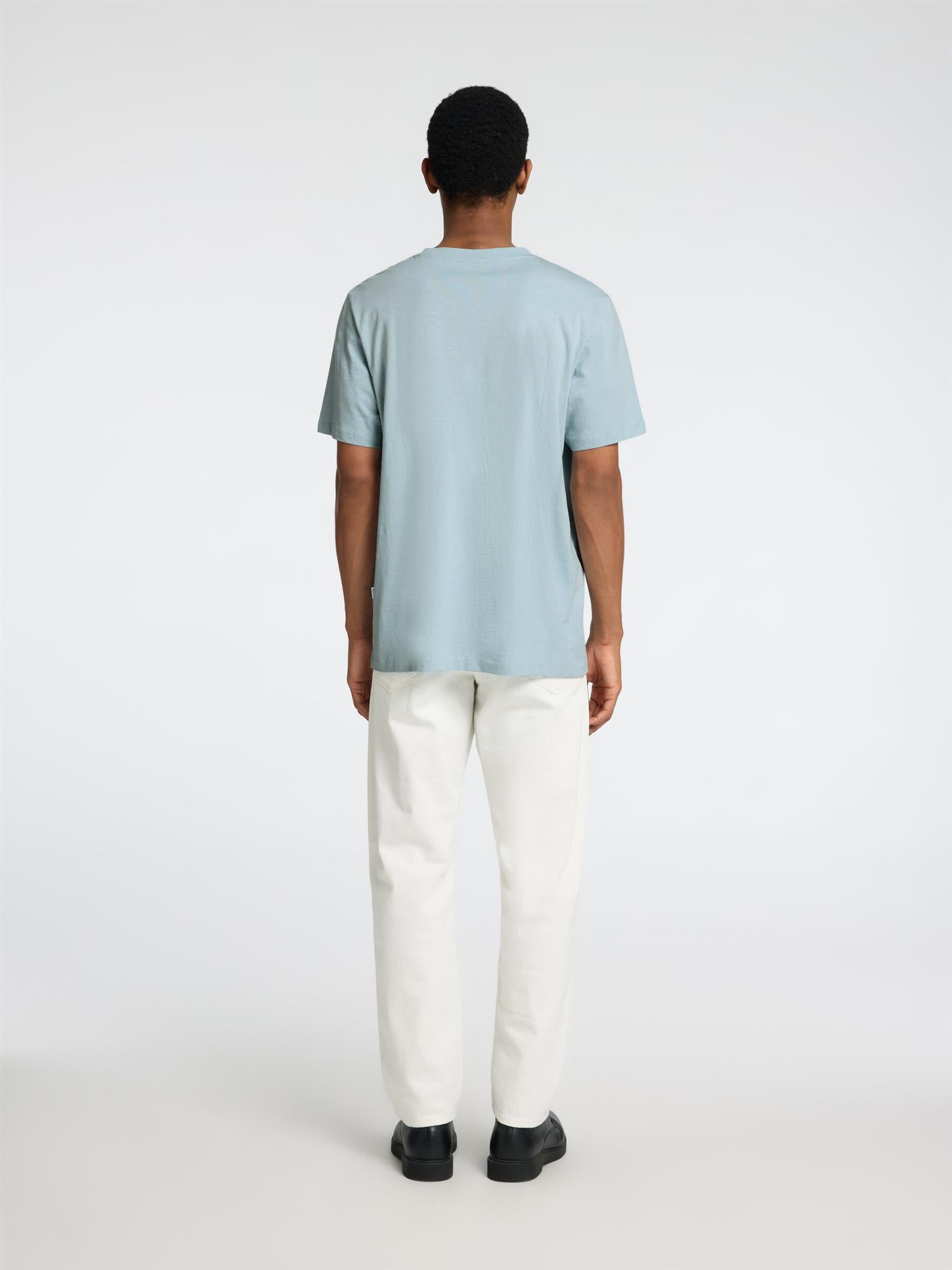 Aspen slub ss o-neck tee- Winter sky