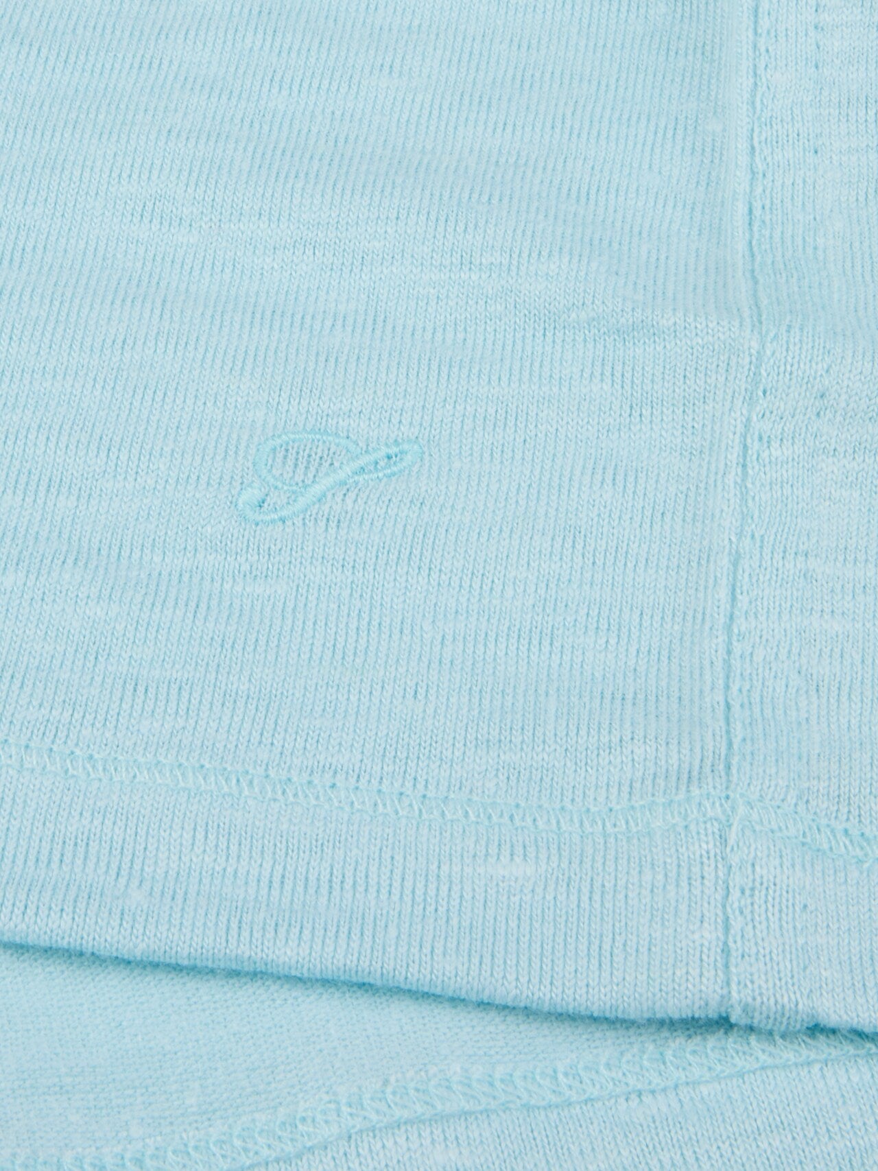 Polo shirt linen stretch- Aqua