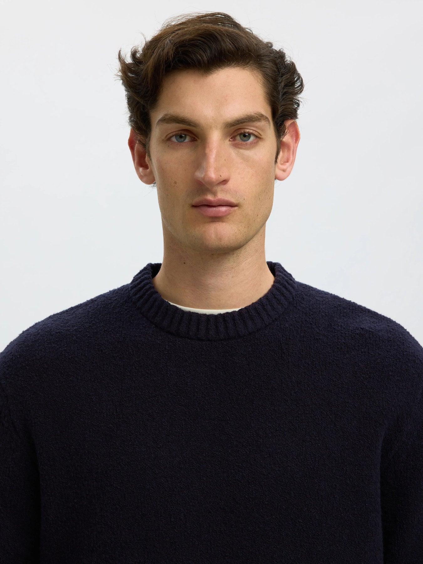 Alex ls knit crew- Navy blazer