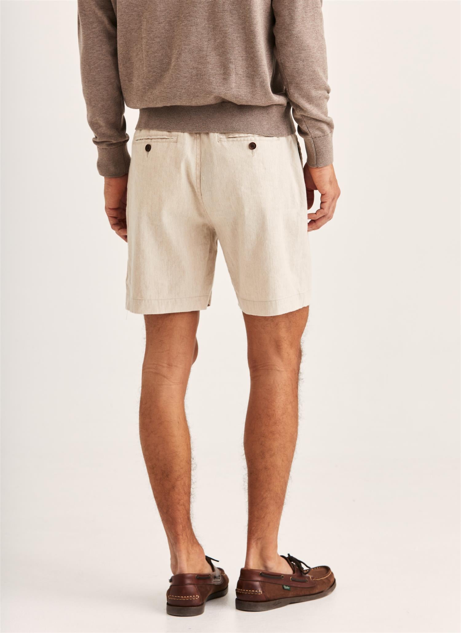 Fenix Linen Shorts- Off white/ Sand 04