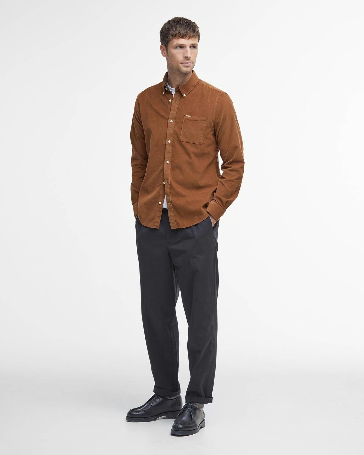 Ramsey Tailored Cord Shirt- Sandstone