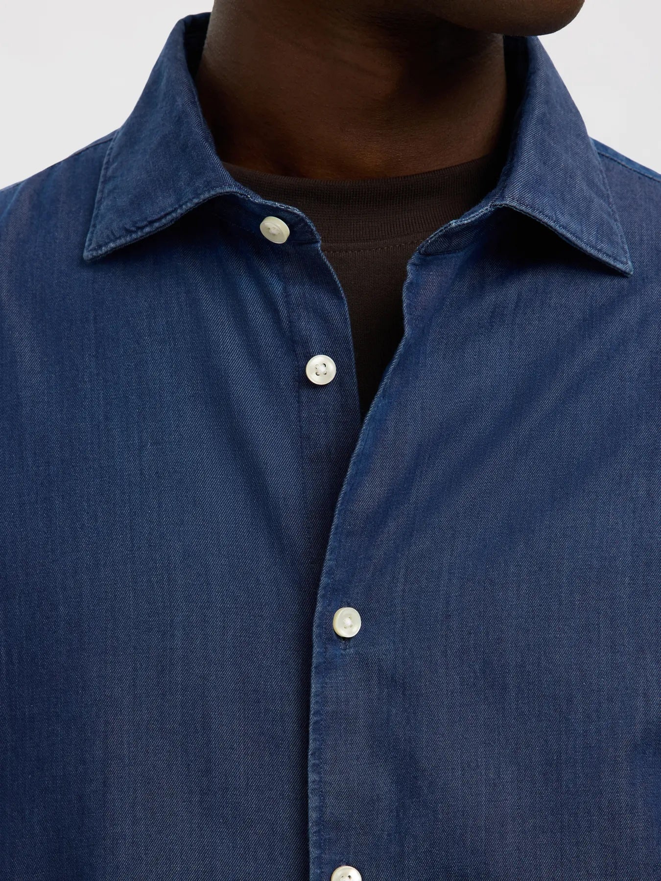 Regleo denim ls shirt spread - Dark blue denim