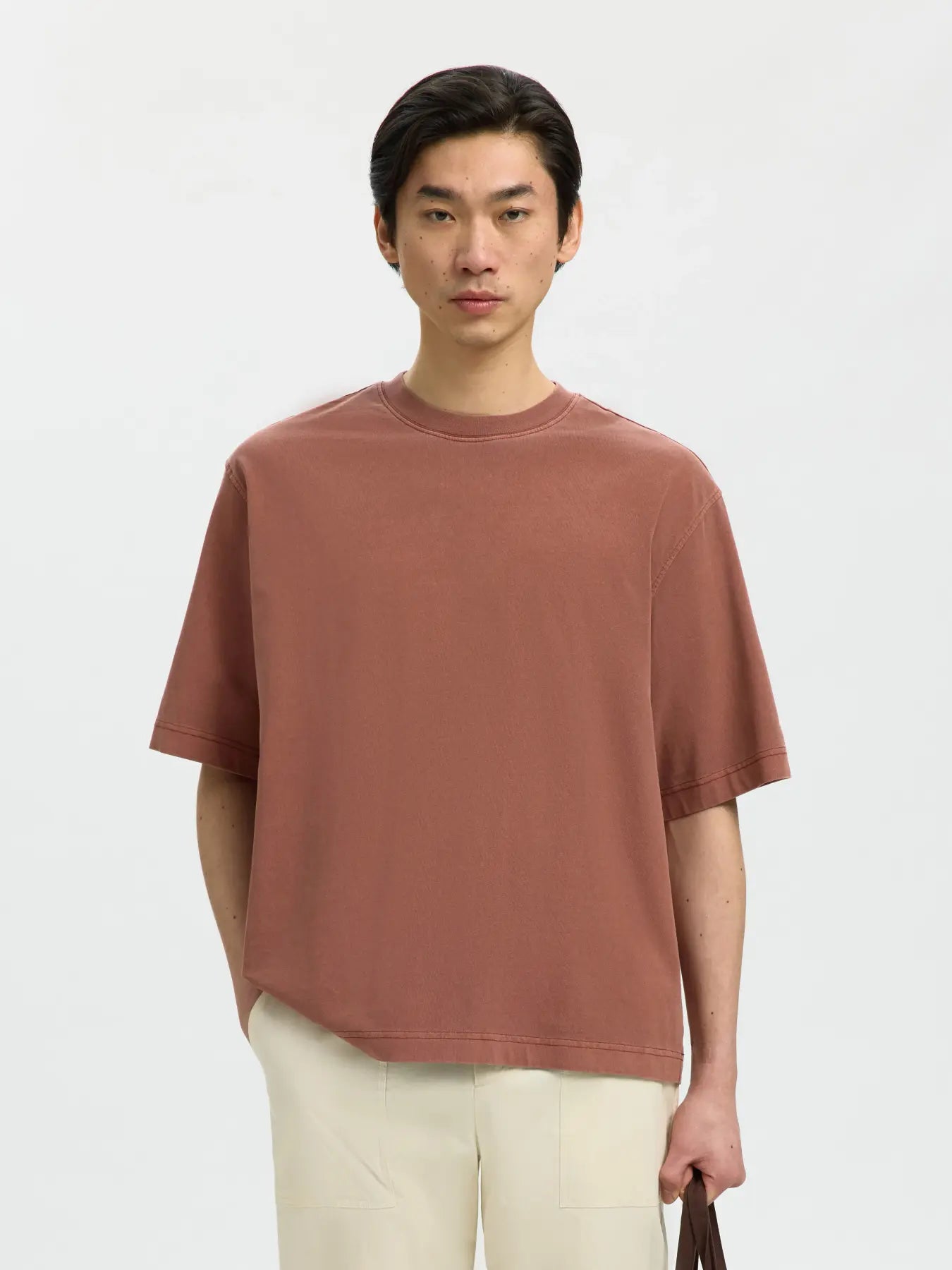 BoxyCory ss o-neck tee- Cherry mahogany
