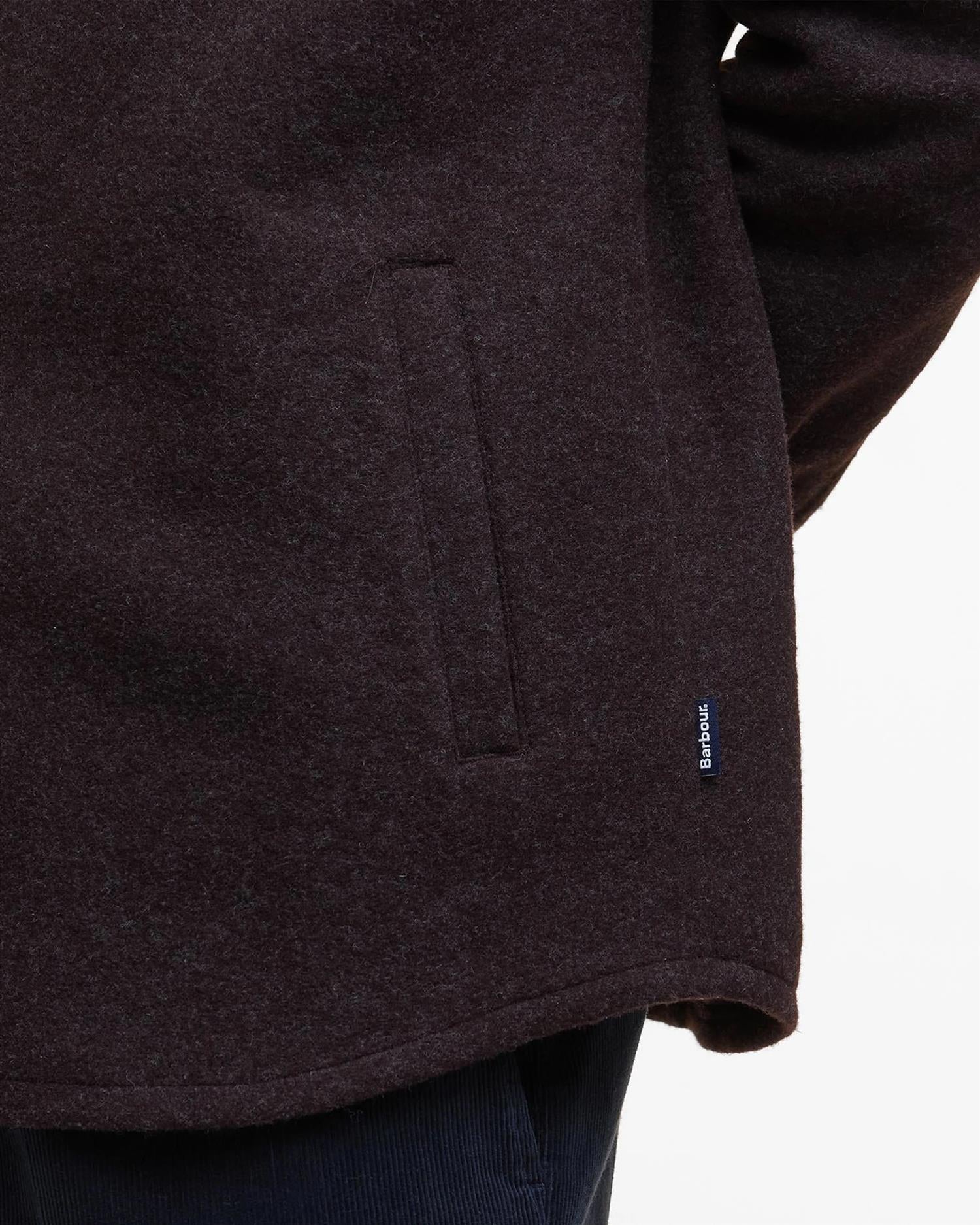 Marlow Tailored Wool Blend Overshirt- Dark Oak
