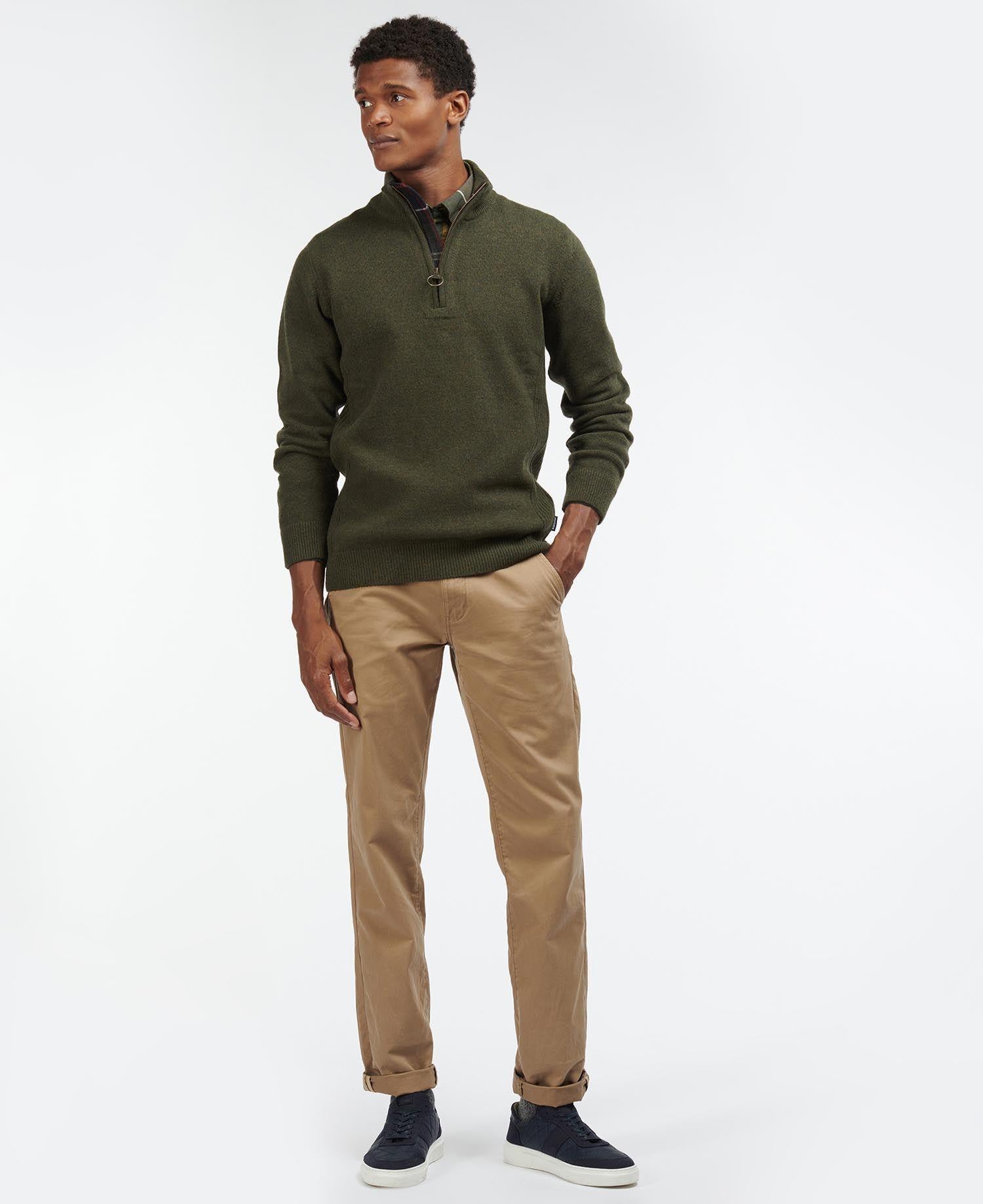 Holden Half zip-  Olive marl