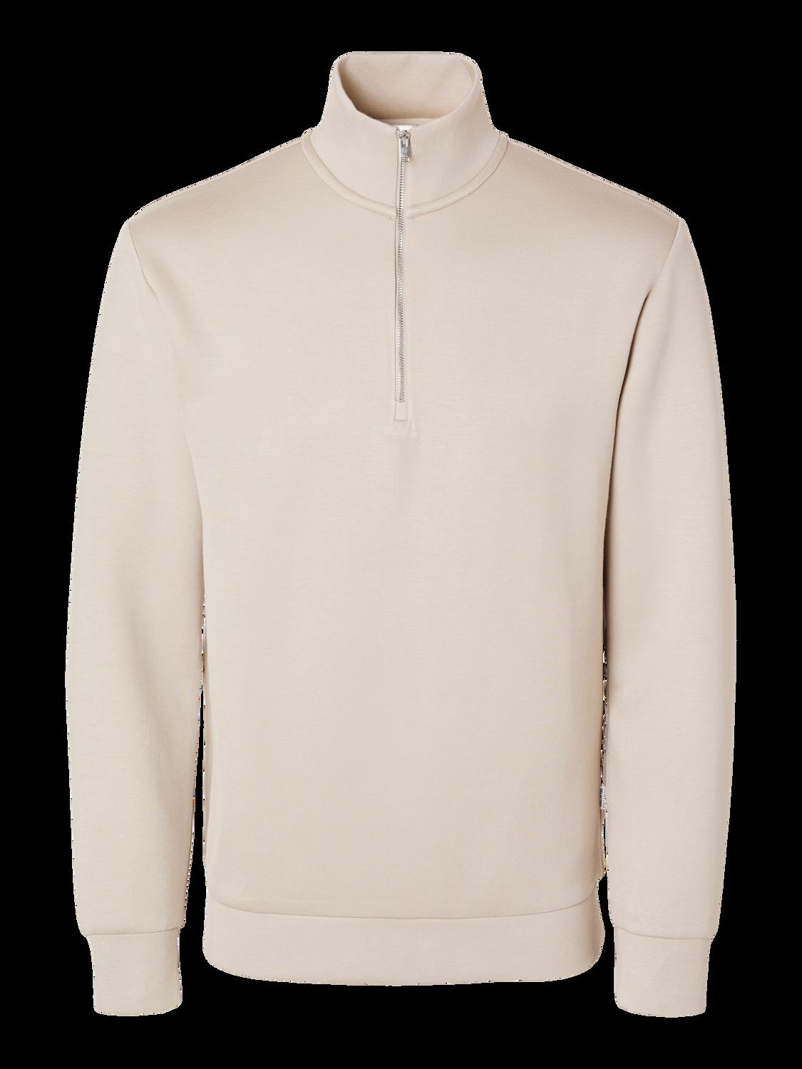 Emanuel soft zip high neck sweat-Pure cashmere