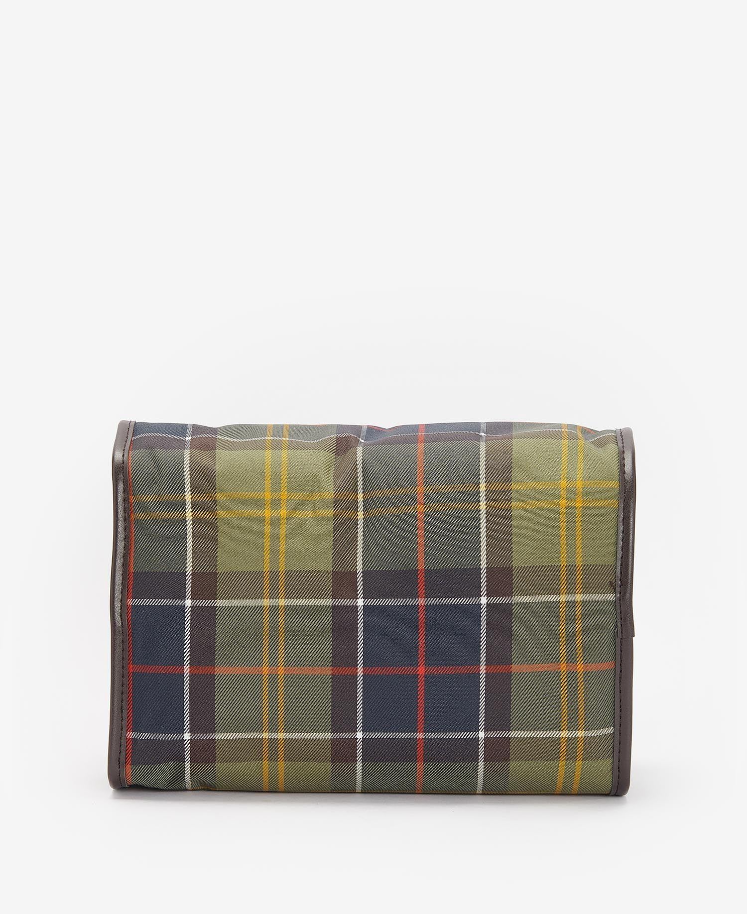 Wax hanging wash bag- tartan classic