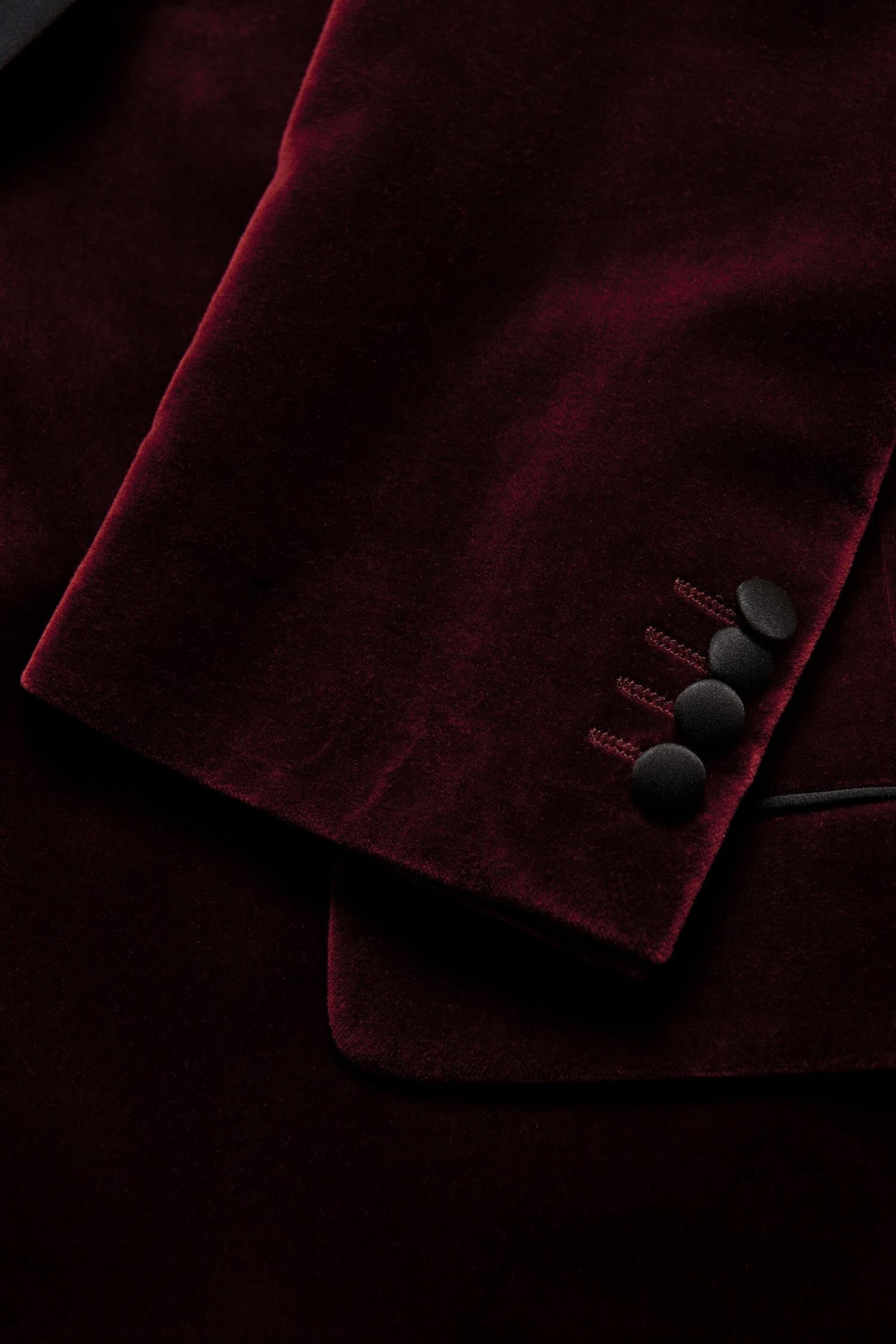 Frampton Smokingblazer fløyel- Rød