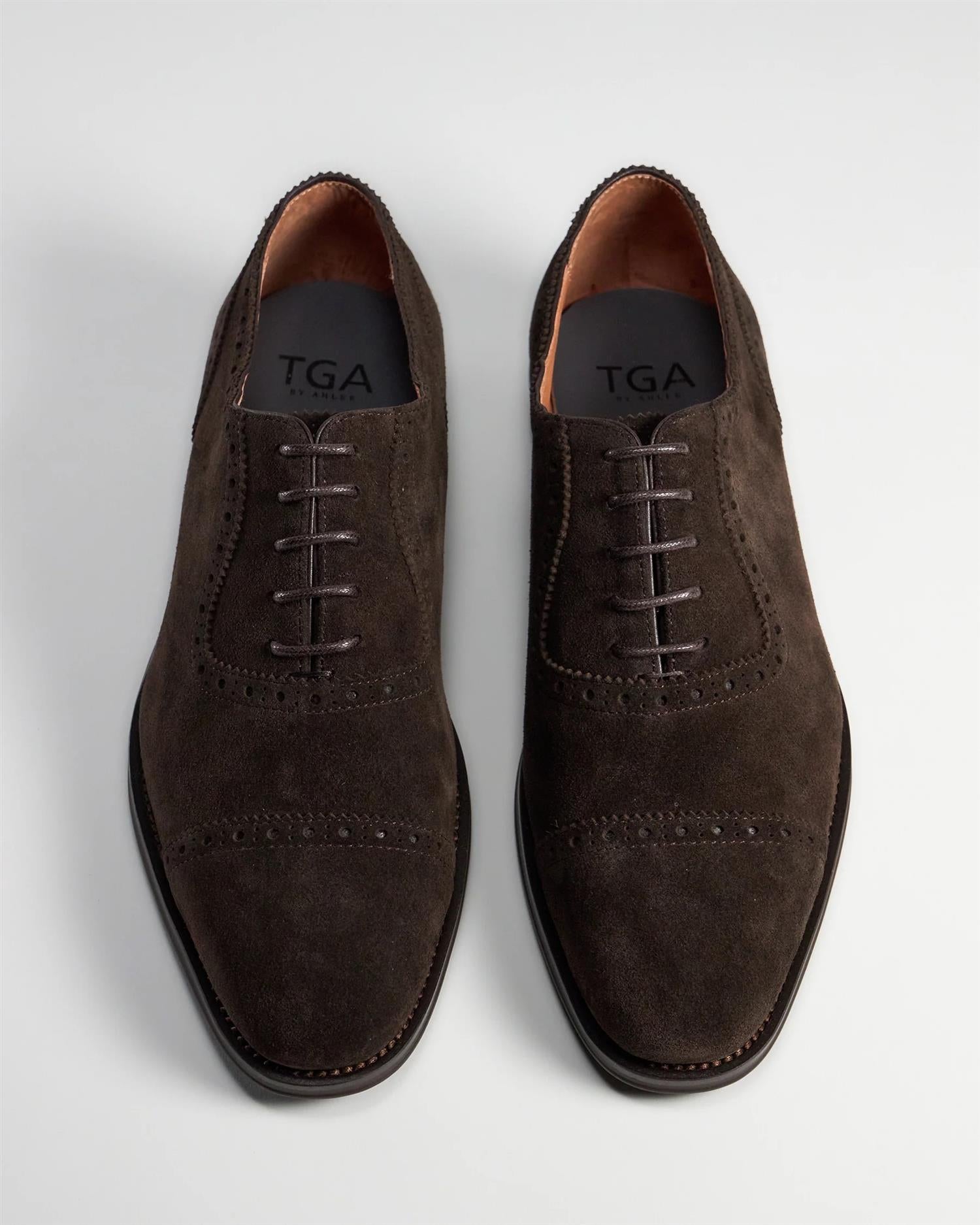 1031 Brouge Oxford shoe- Dk brown suede