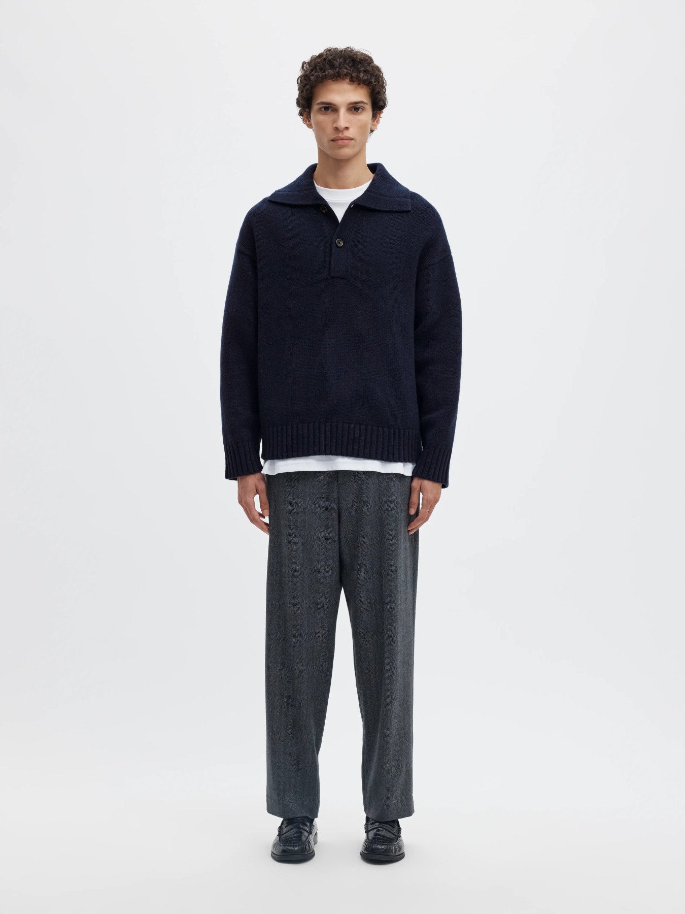 Cody ls knit polo- Sky captain