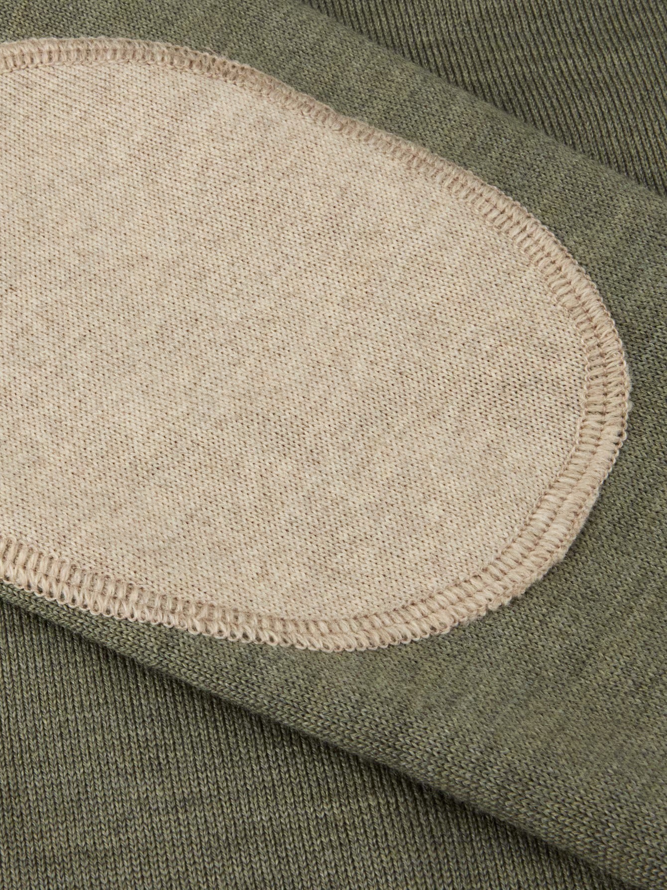 Merino crew neck patch - green
