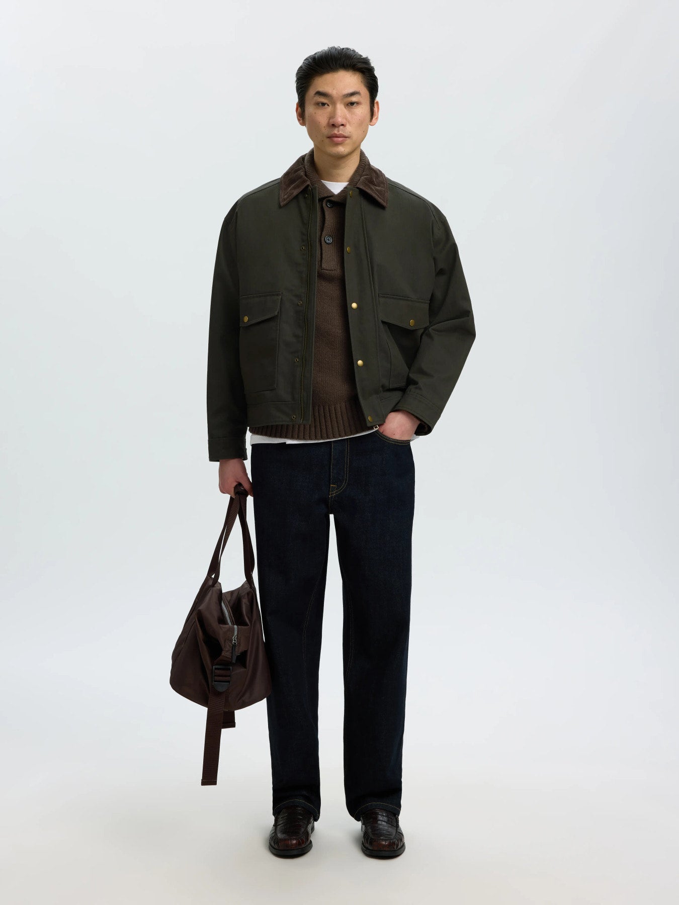 Cody ls knit polo- Turkish coffee