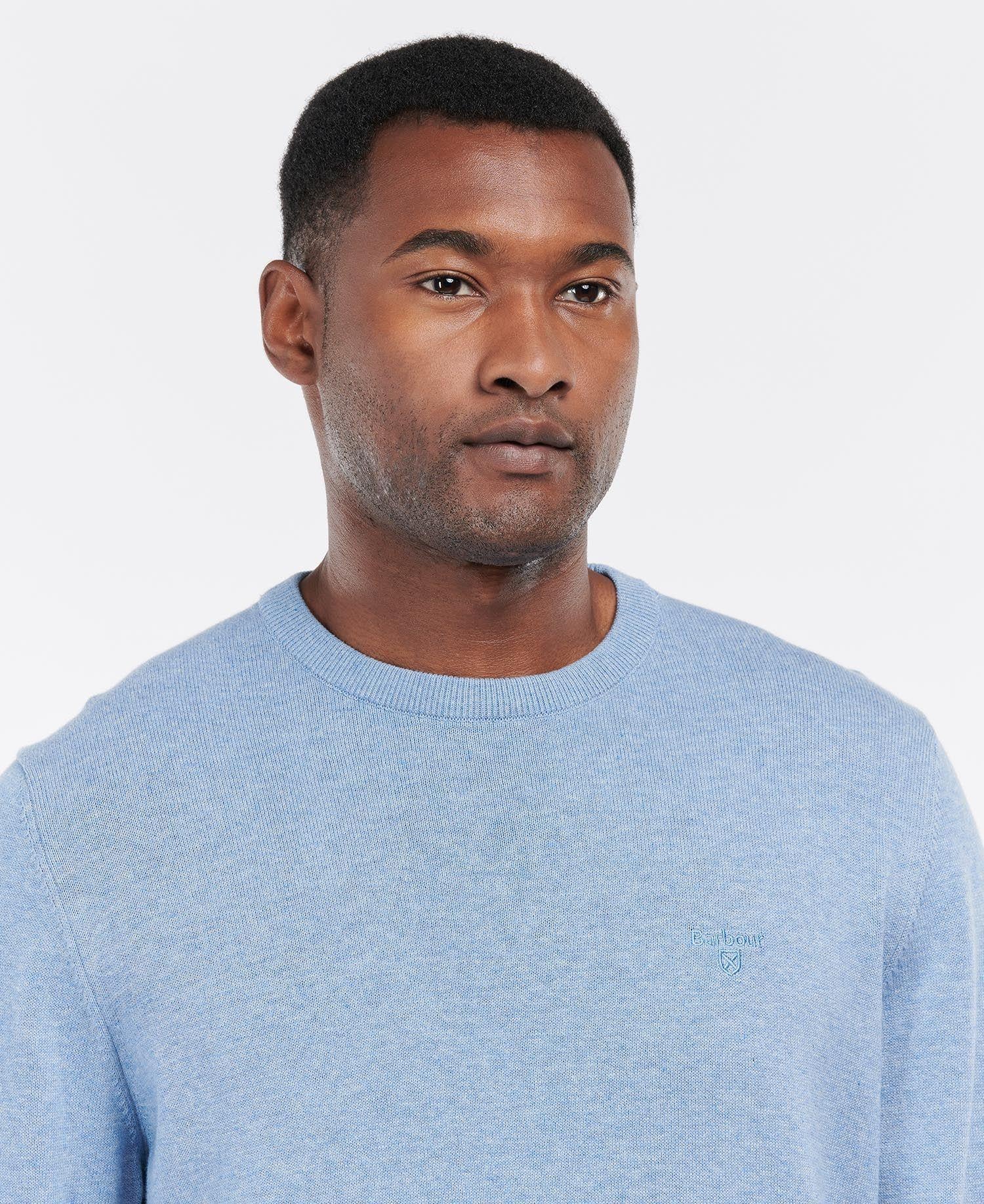 Pima cotton c neck- Dk Chambray