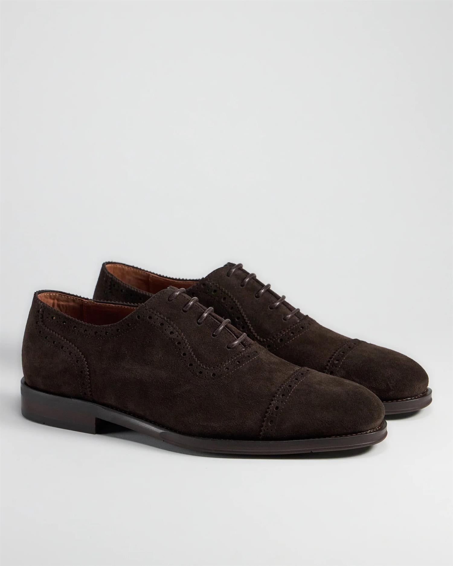 1031 Brouge Oxford shoe- Dk brown suede
