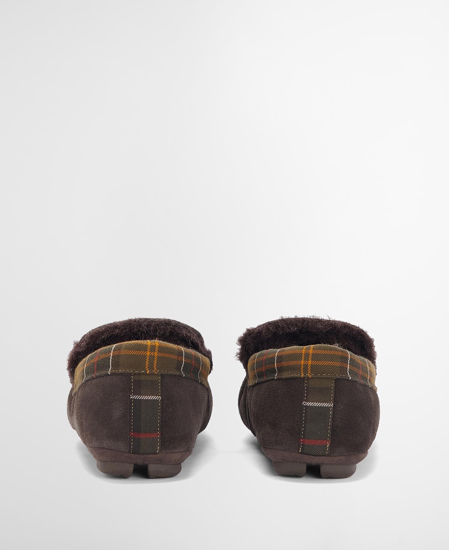 Monty Moccasin Slipper- Brown suede