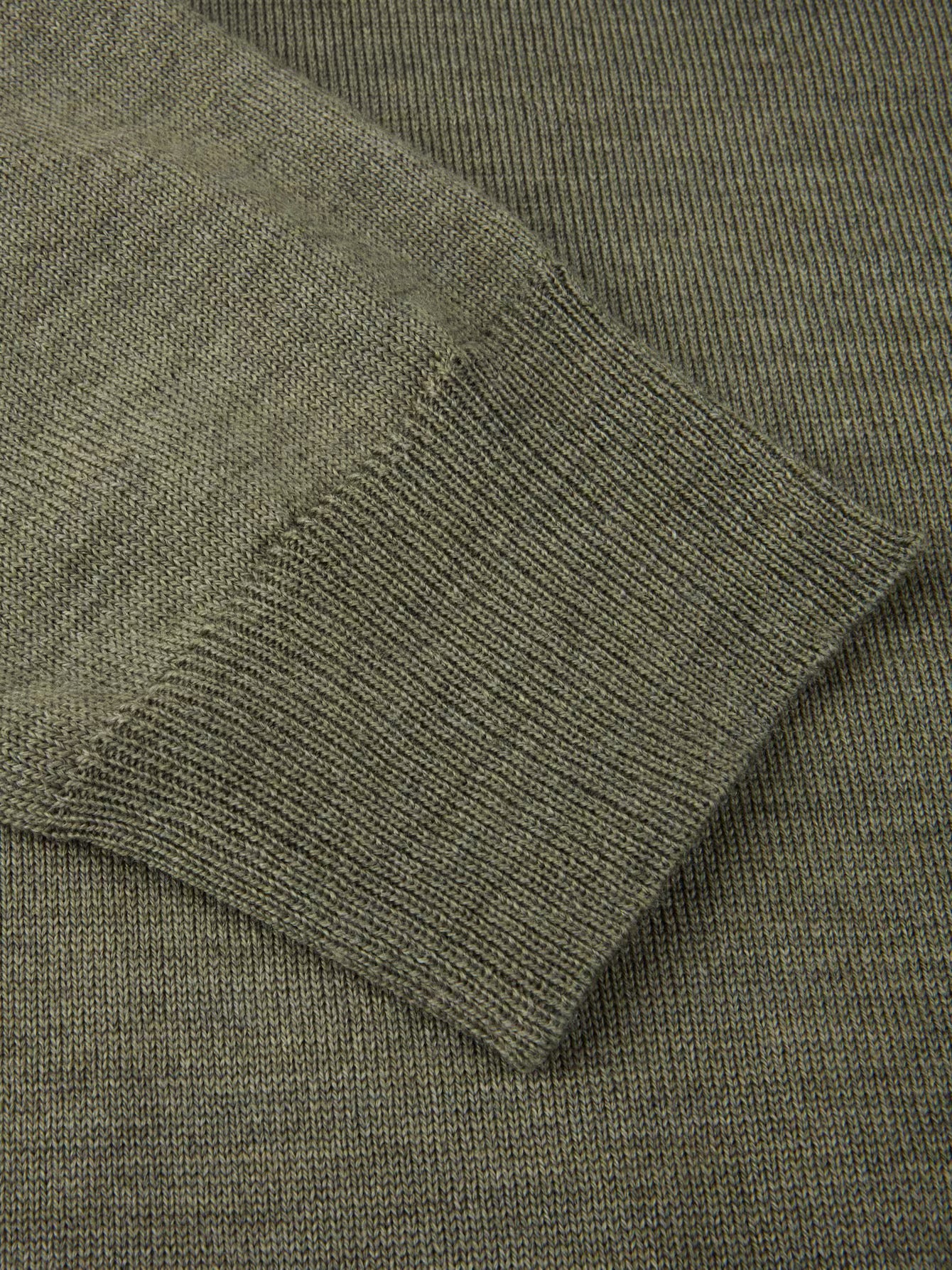 Merino crew neck patch - green