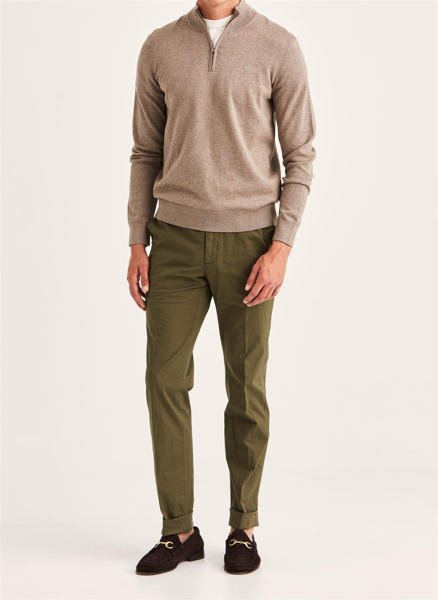 Riley Half Zip- Brown