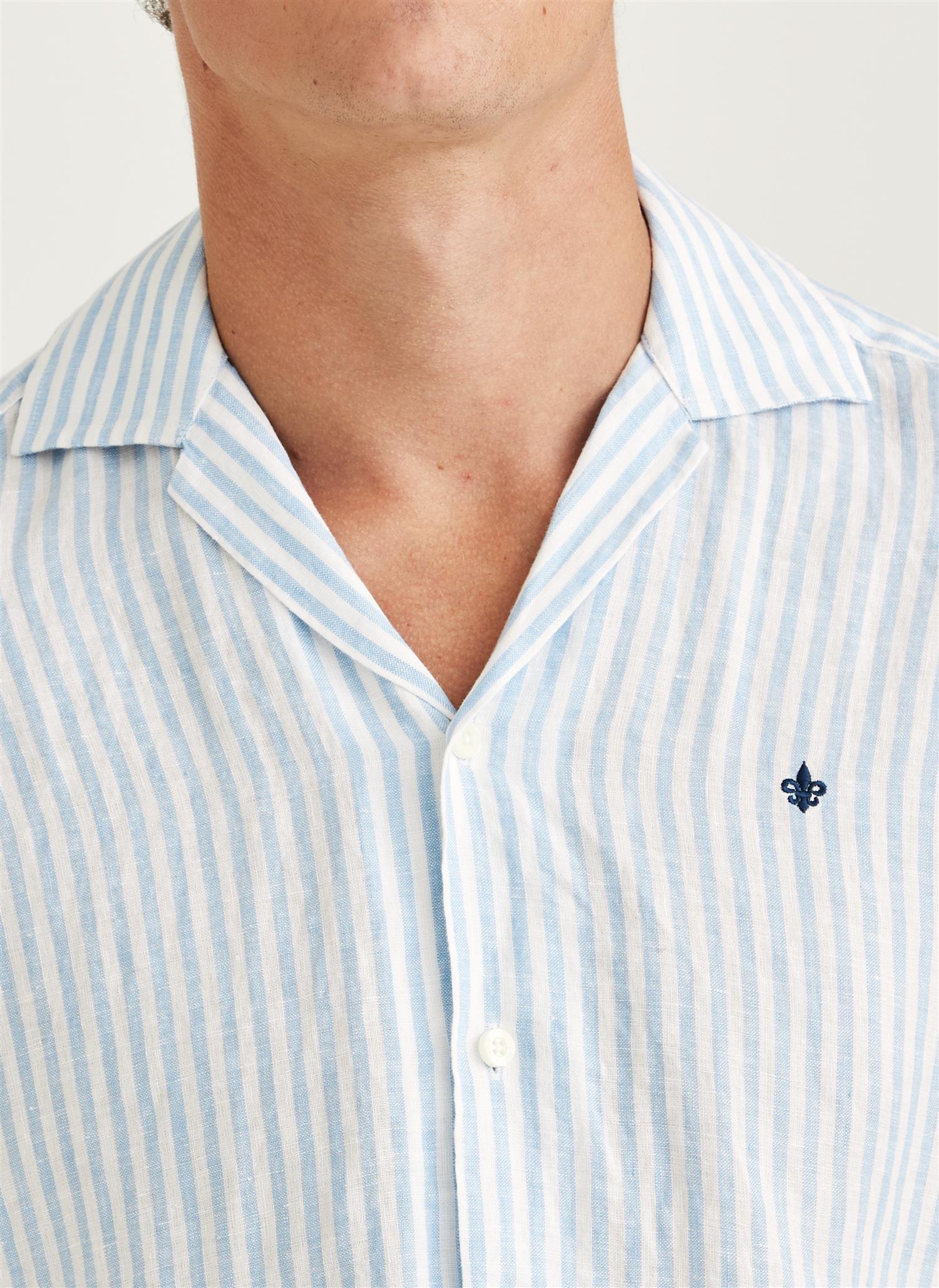Resort Linen SS Shirt-Relaxed Fit- Blue