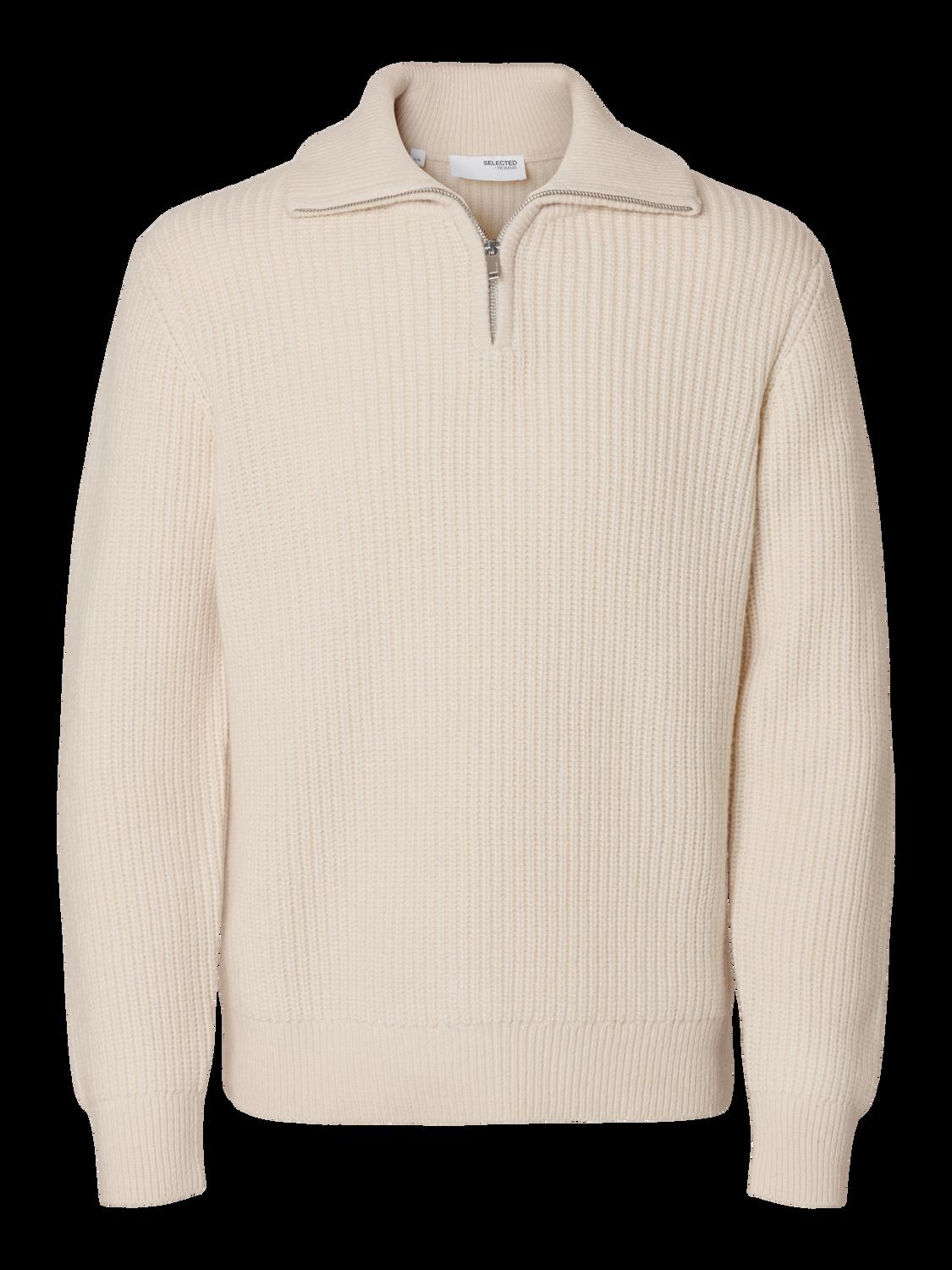 Land ls knit half zip- Tofu