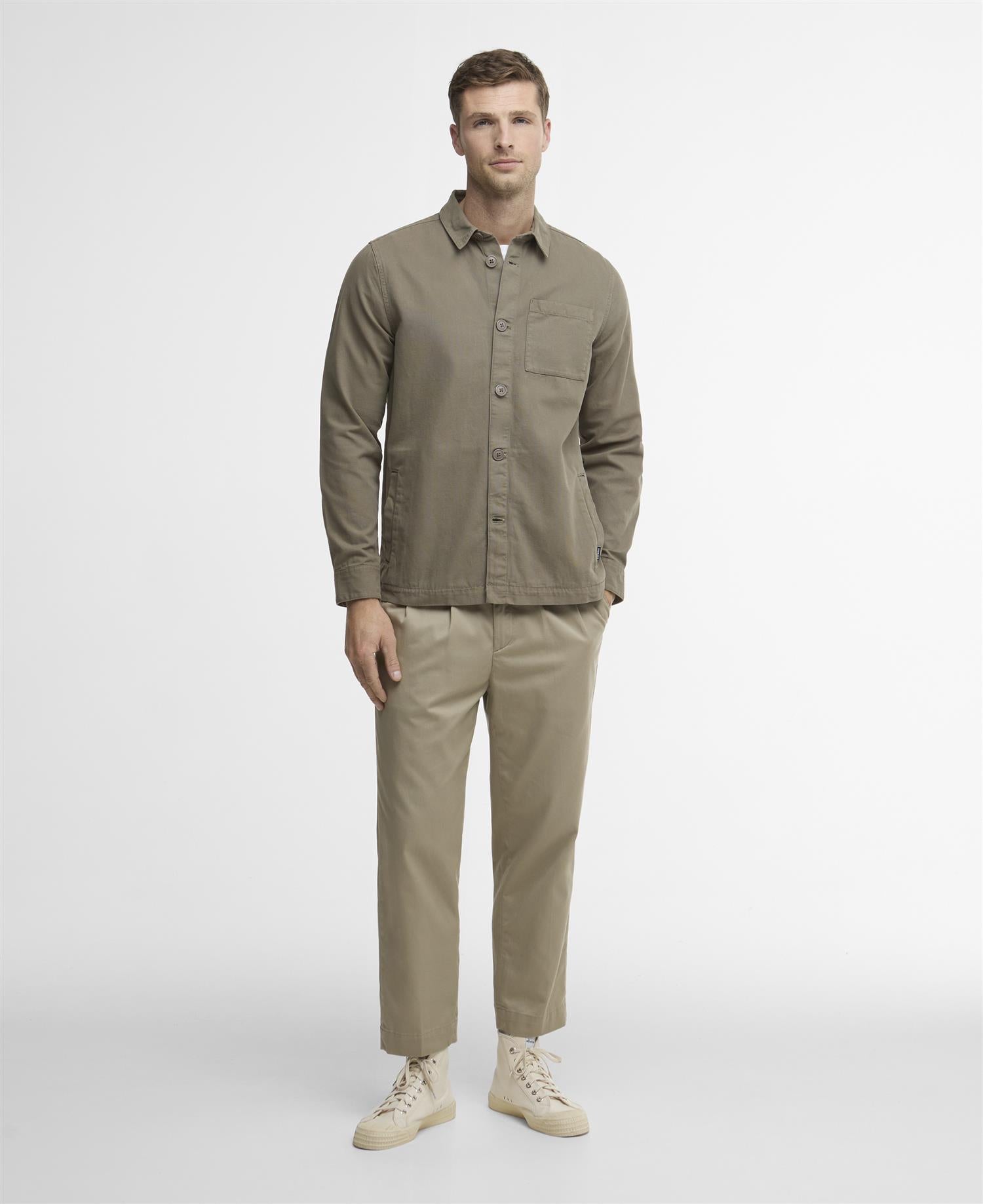 Washed Overshirt- Smokey olive