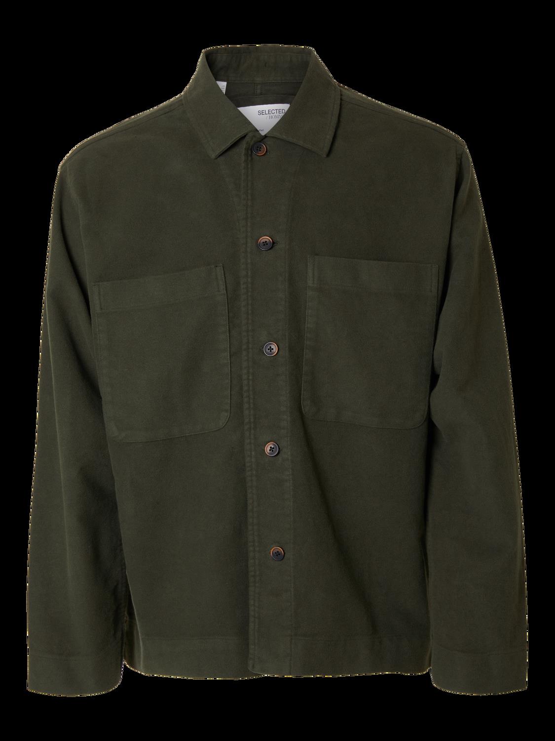 Bent moleskin overshirt - Forest night