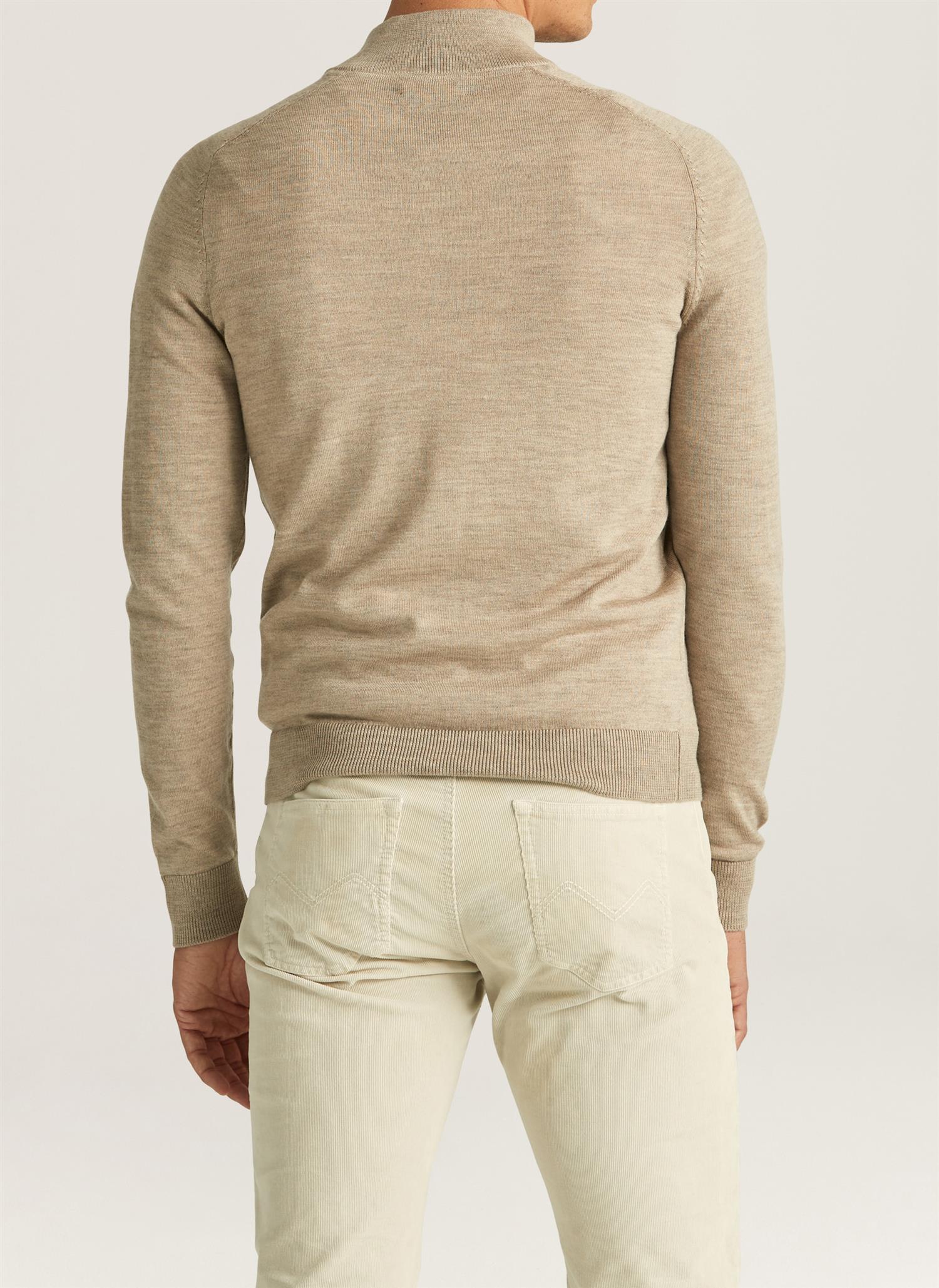 Merino John Zip- Khaki