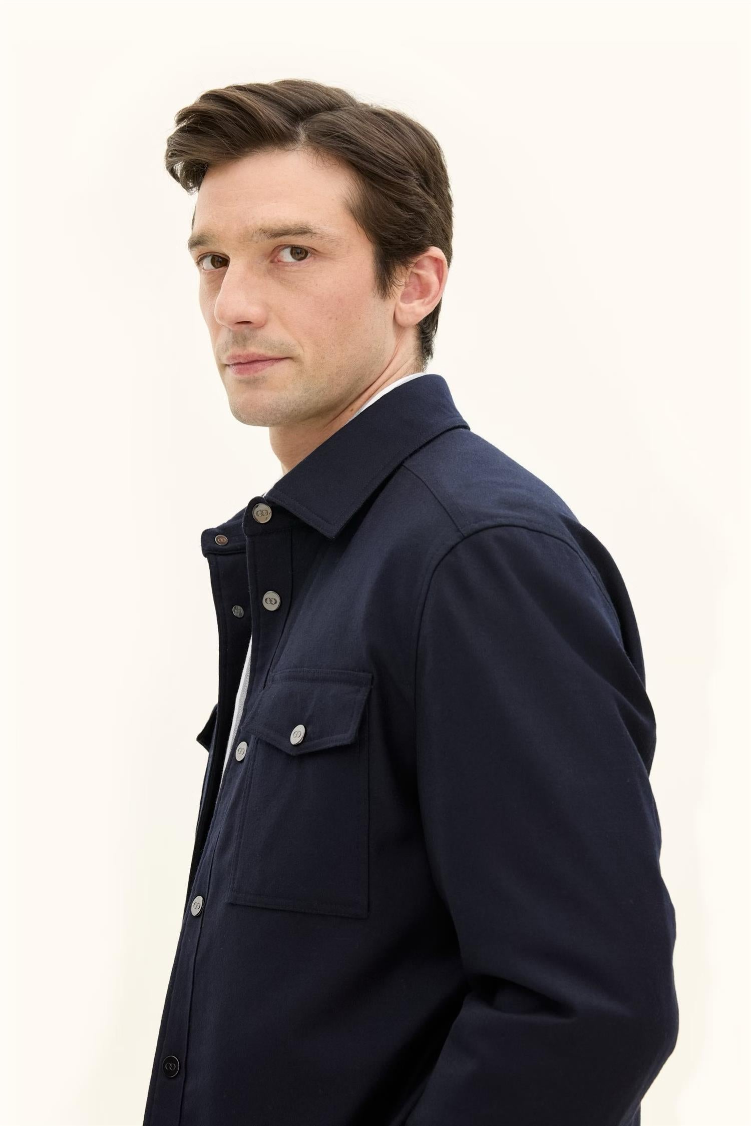 Flanell shirt jacket- Navy