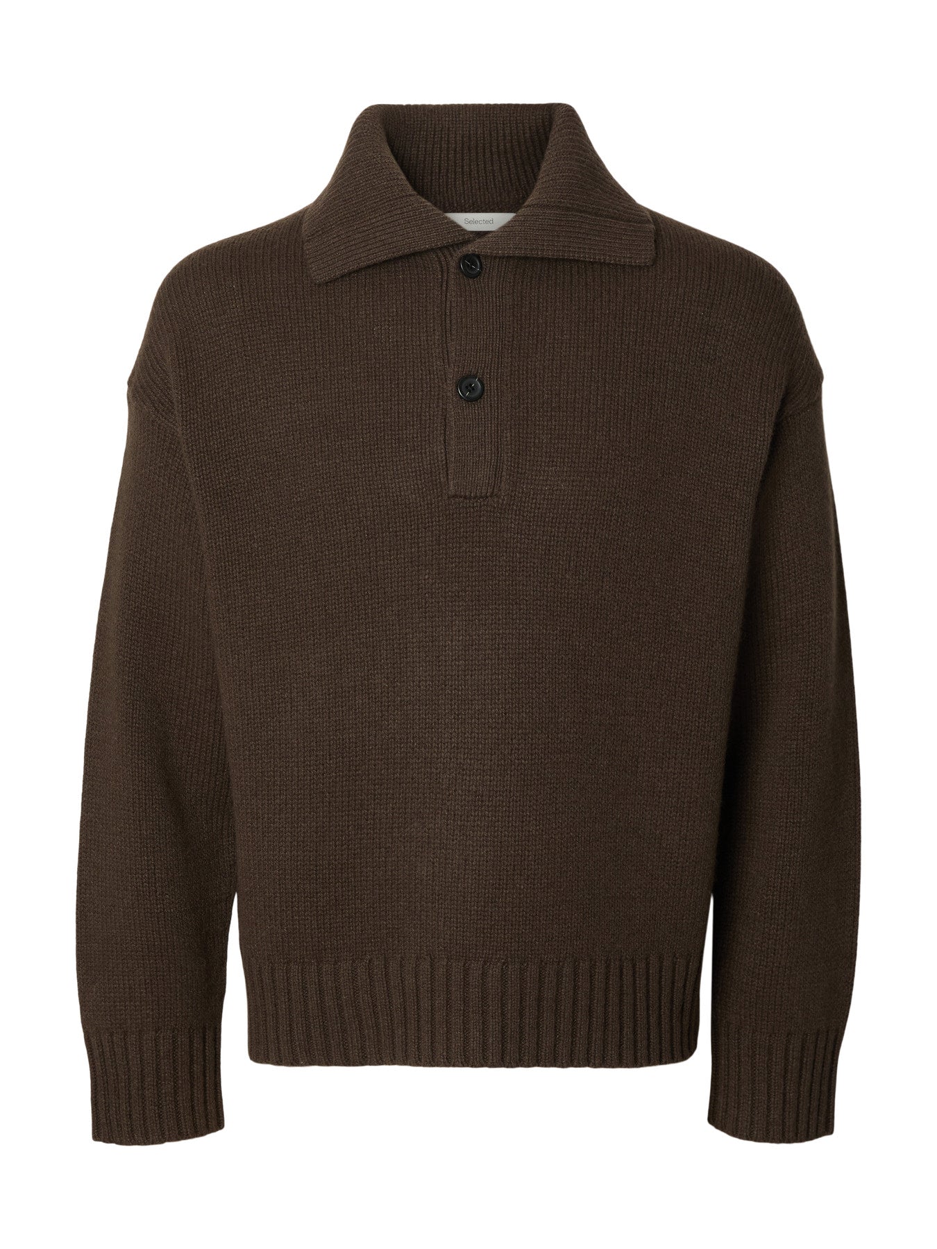 Cody ls knit polo- Turkish coffee