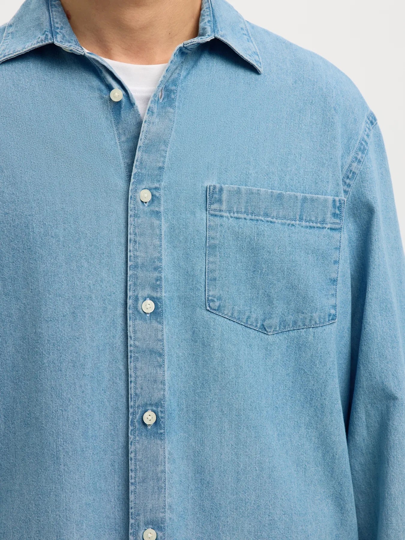 RegCarlo denim ls shirt- light blue denim